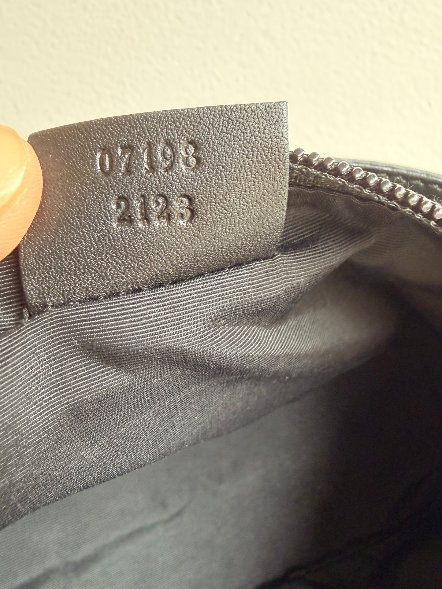 Gucci Dark Gray GG Monogram Boat Pochette