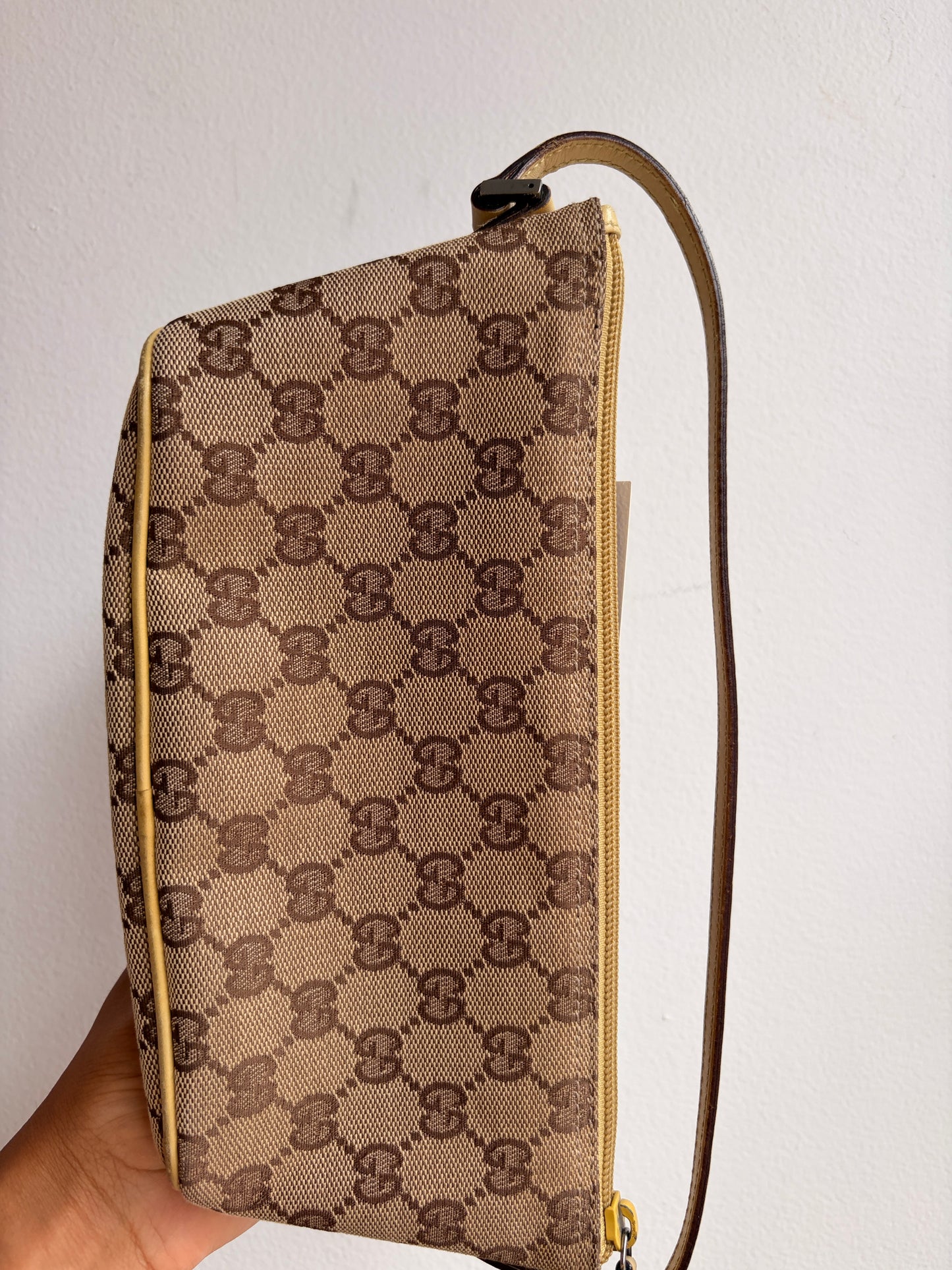 Gucci Beige GG Monogram Boat Pochette