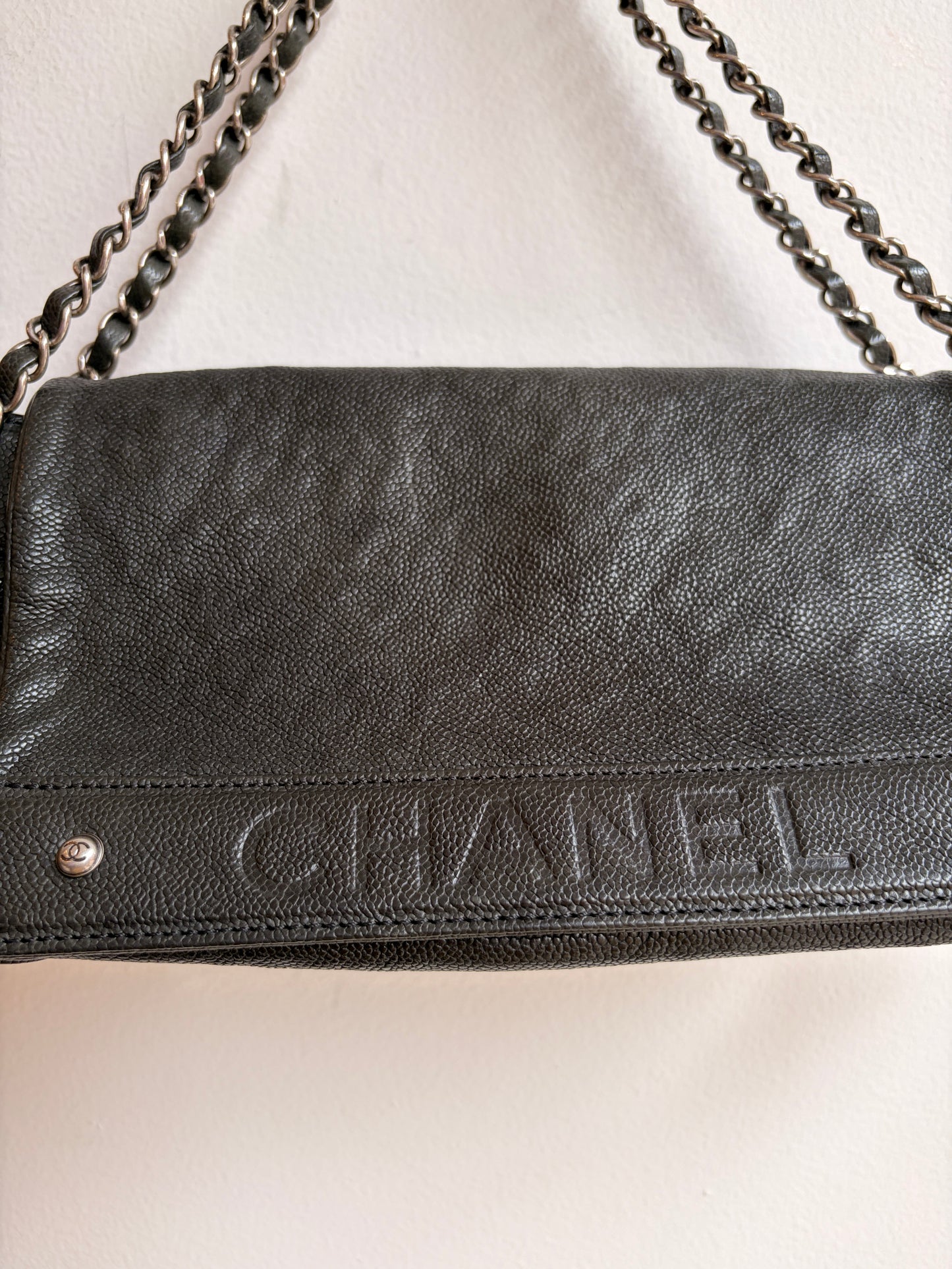 Chanel Black Caviar Accordion Flap Bag