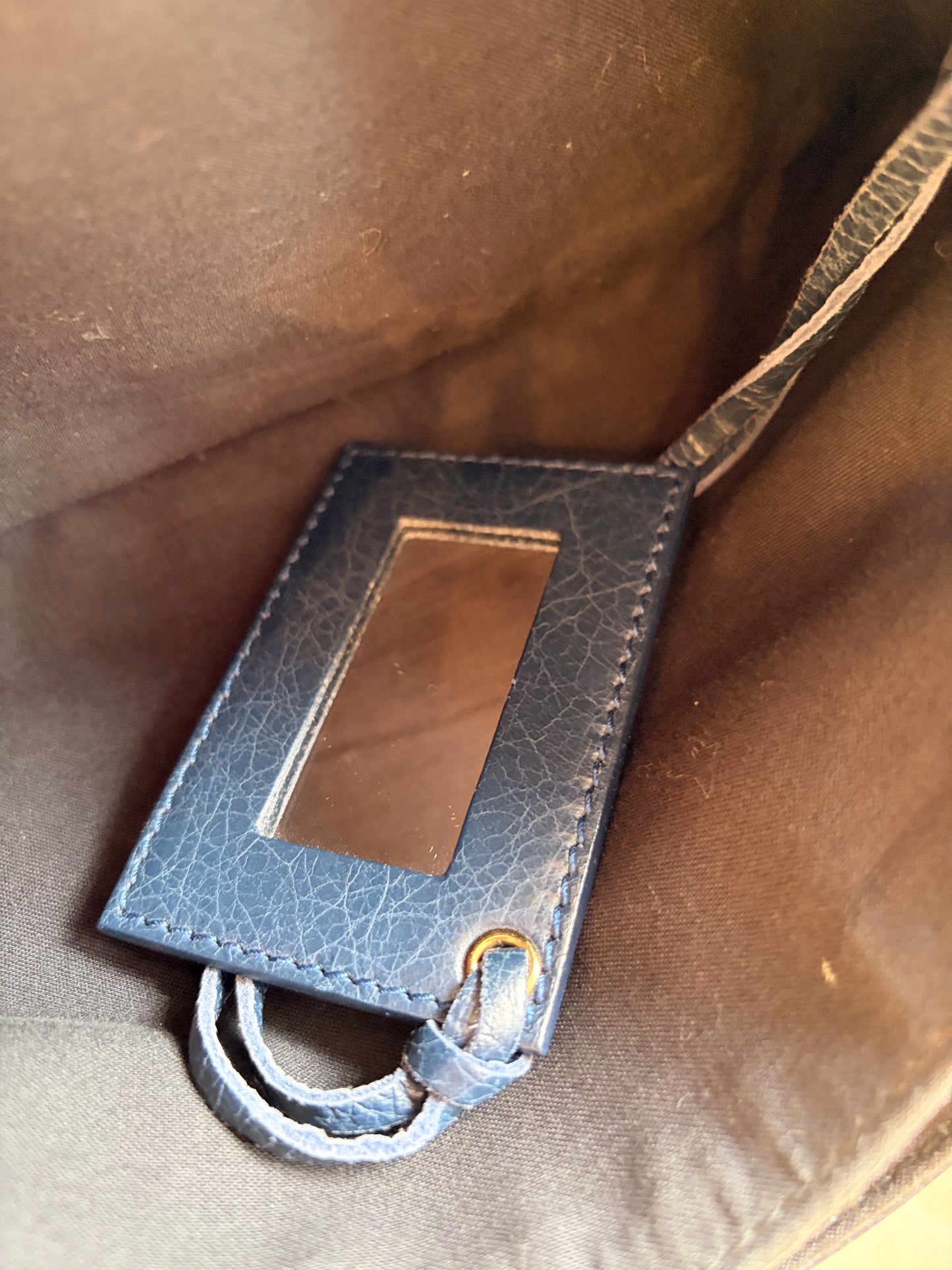 Balenciaga Navy Moto Envelope Crossbody Clutch