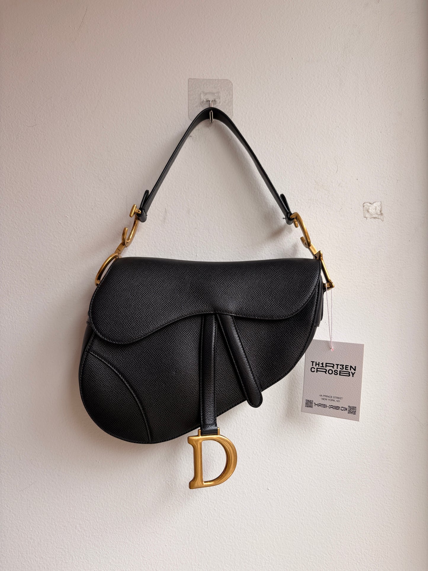 Christian Dior Saddle Bag in Black with Gold Hardware