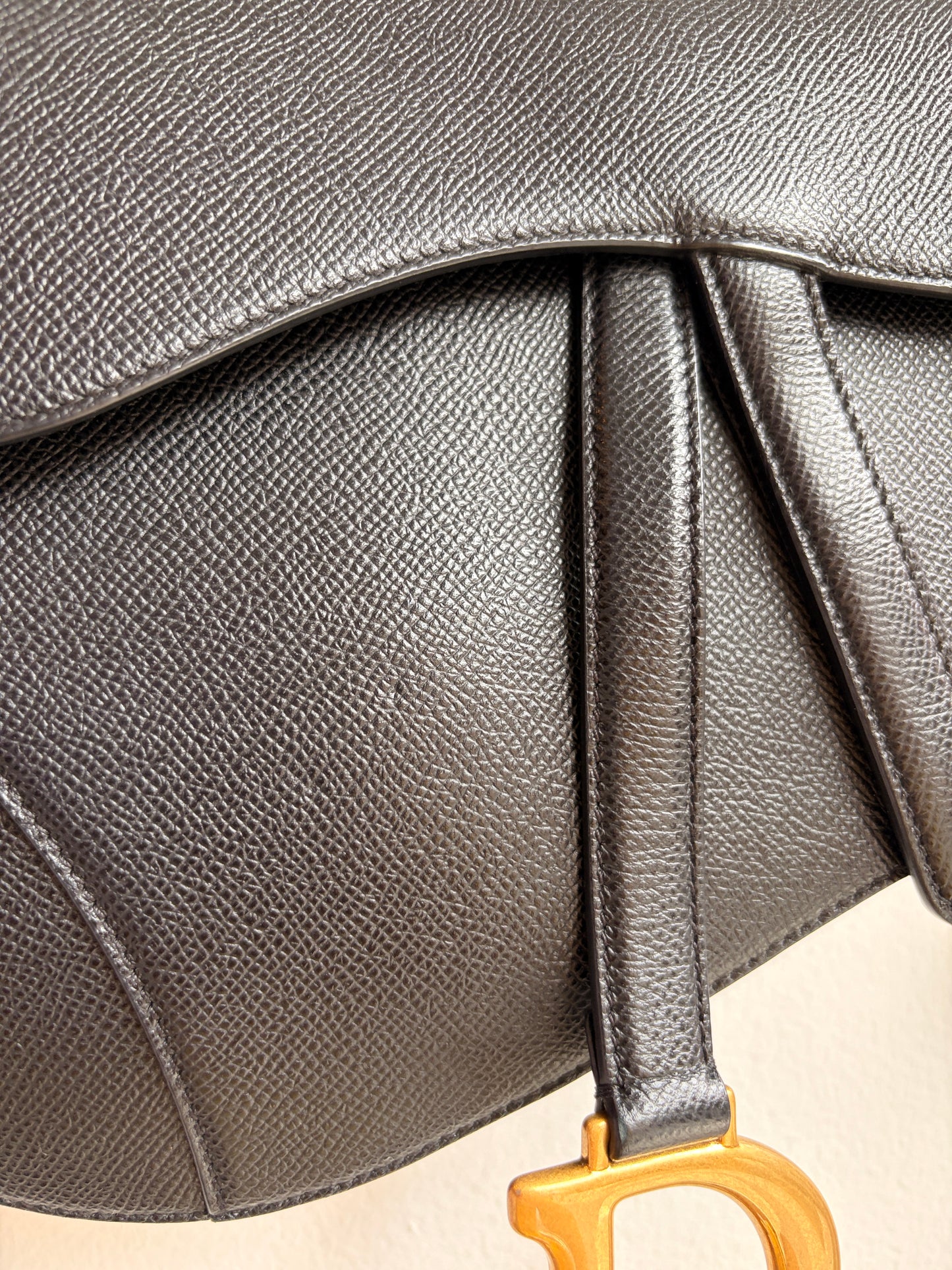 Christian Dior Saddle Bag in Black with Gold Hardware