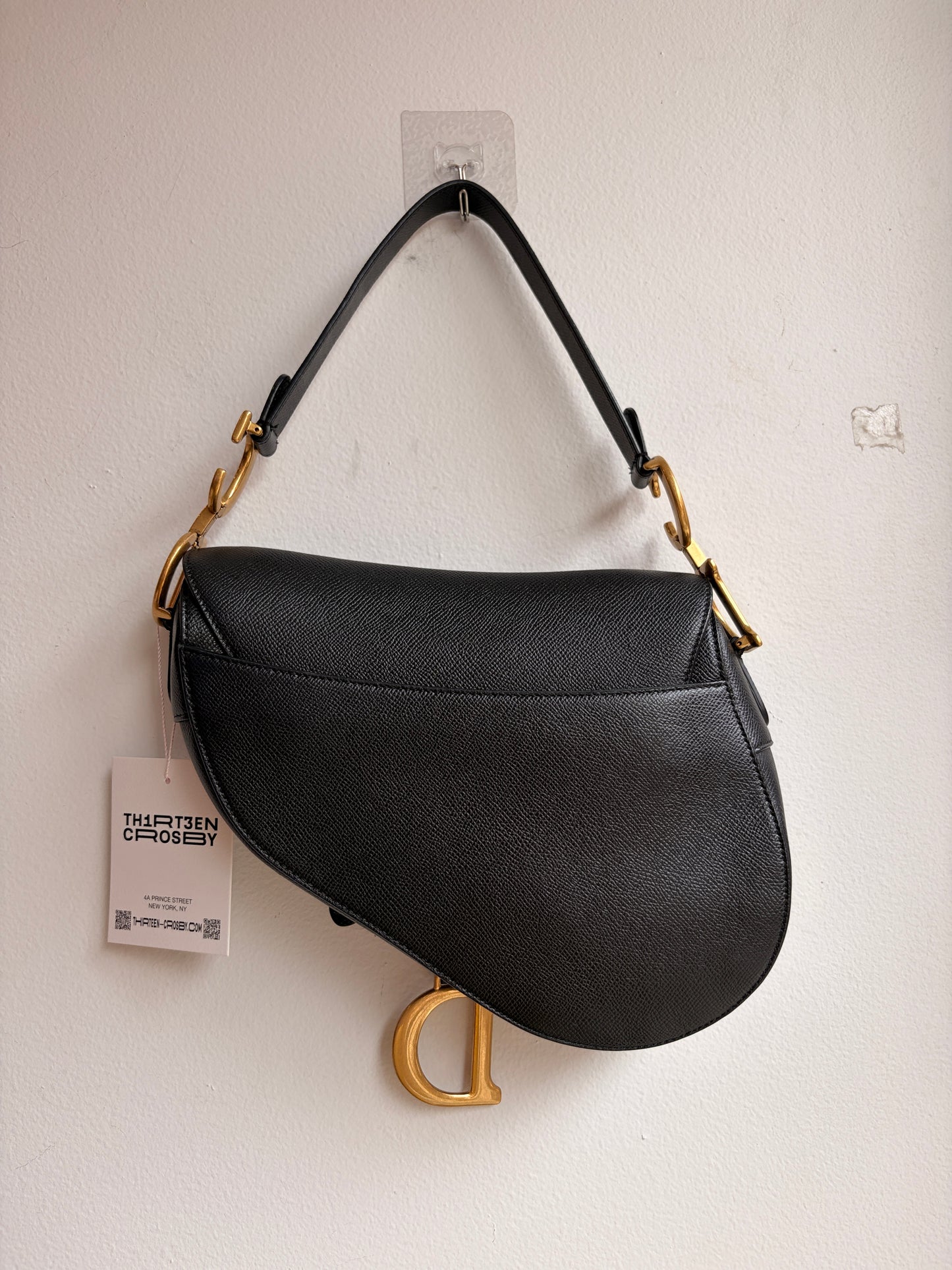 Christian Dior Saddle Bag in Black with Gold Hardware