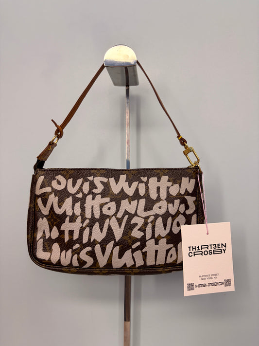 Louis Vuitton Graffiti Pochette in White