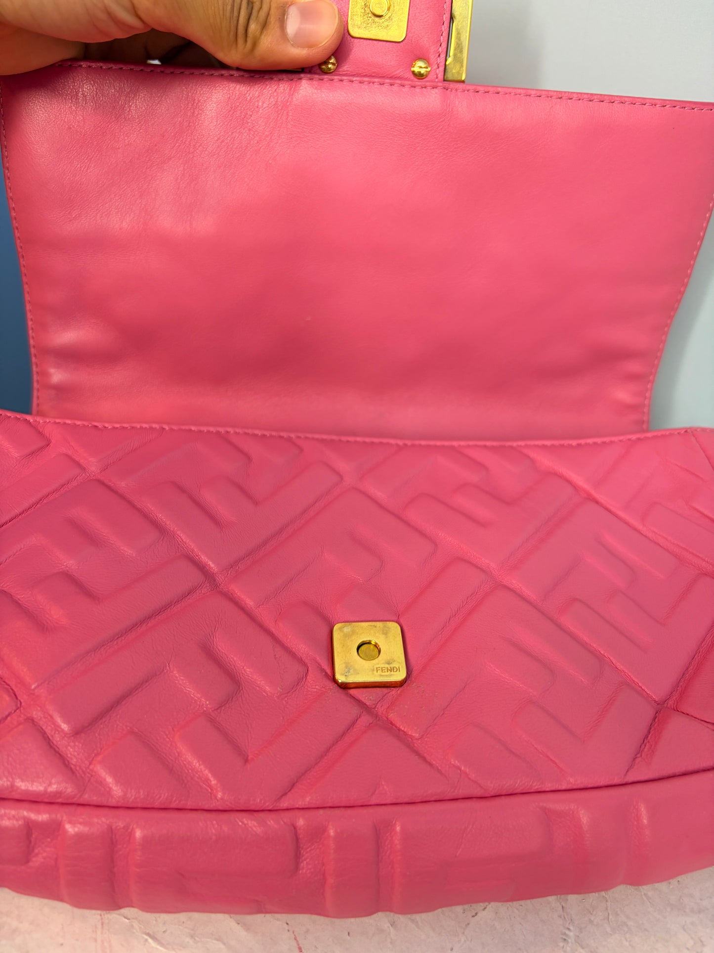 Fendi Pink Nappa 1974 Baguette