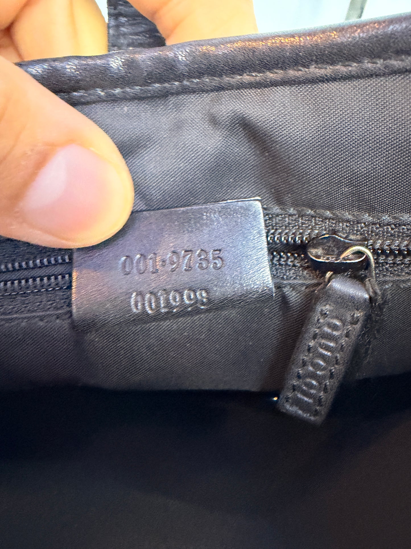Gucci Jackie Bag in Black Leather and Snakeskin Print Canvas