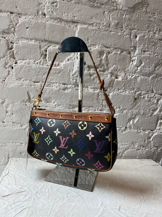 Vintage Louis Vuitton Murakami Pochette in Black
