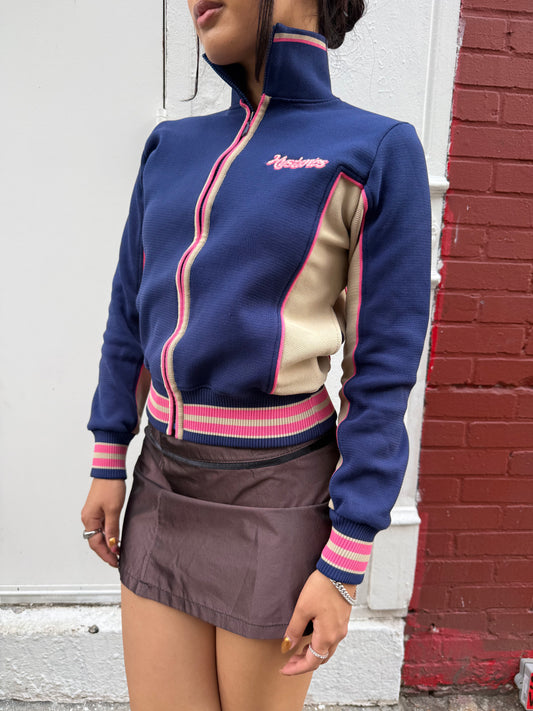 Hysteric Glamour Y2K Navy & Pink Trim Track Jacket