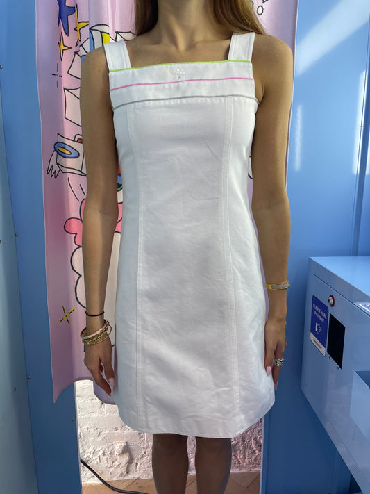 Courrèges Vintage Dress in White with Pastel Trim