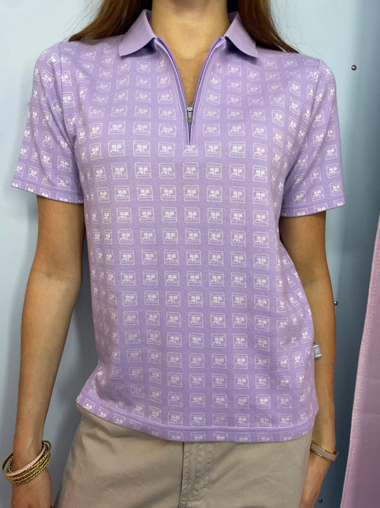 Courrèges Vintage Purple Logo Polo