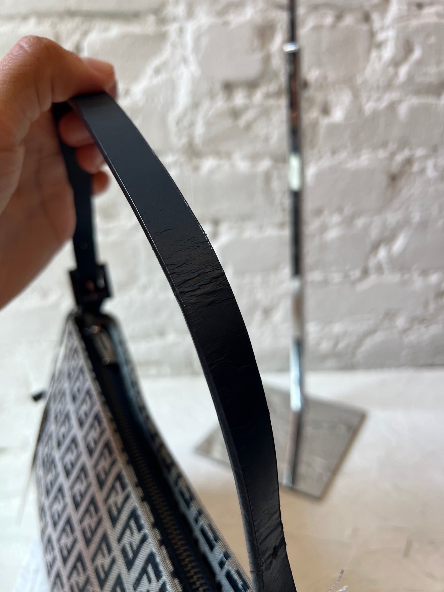 Fendi Zucchino Shoulder Bag in Navy
