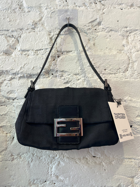 Fendi Zucca Mini Mamma Baguette in Black