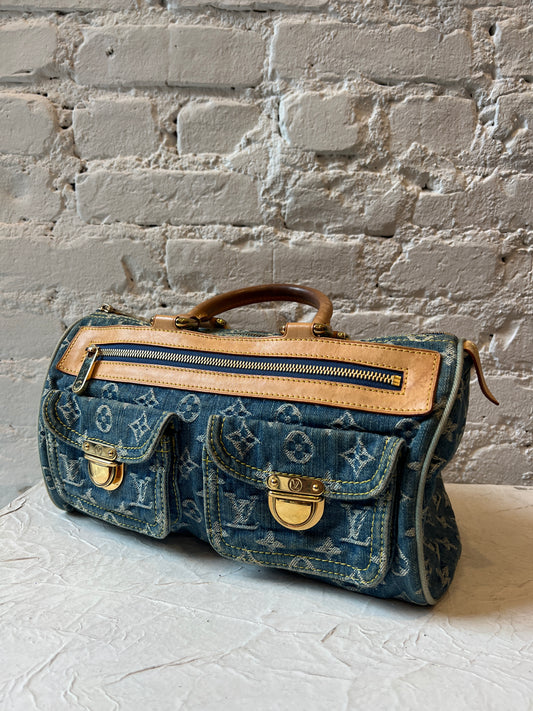 Vintage Louis Vuitton Denim Speedy Handbag
