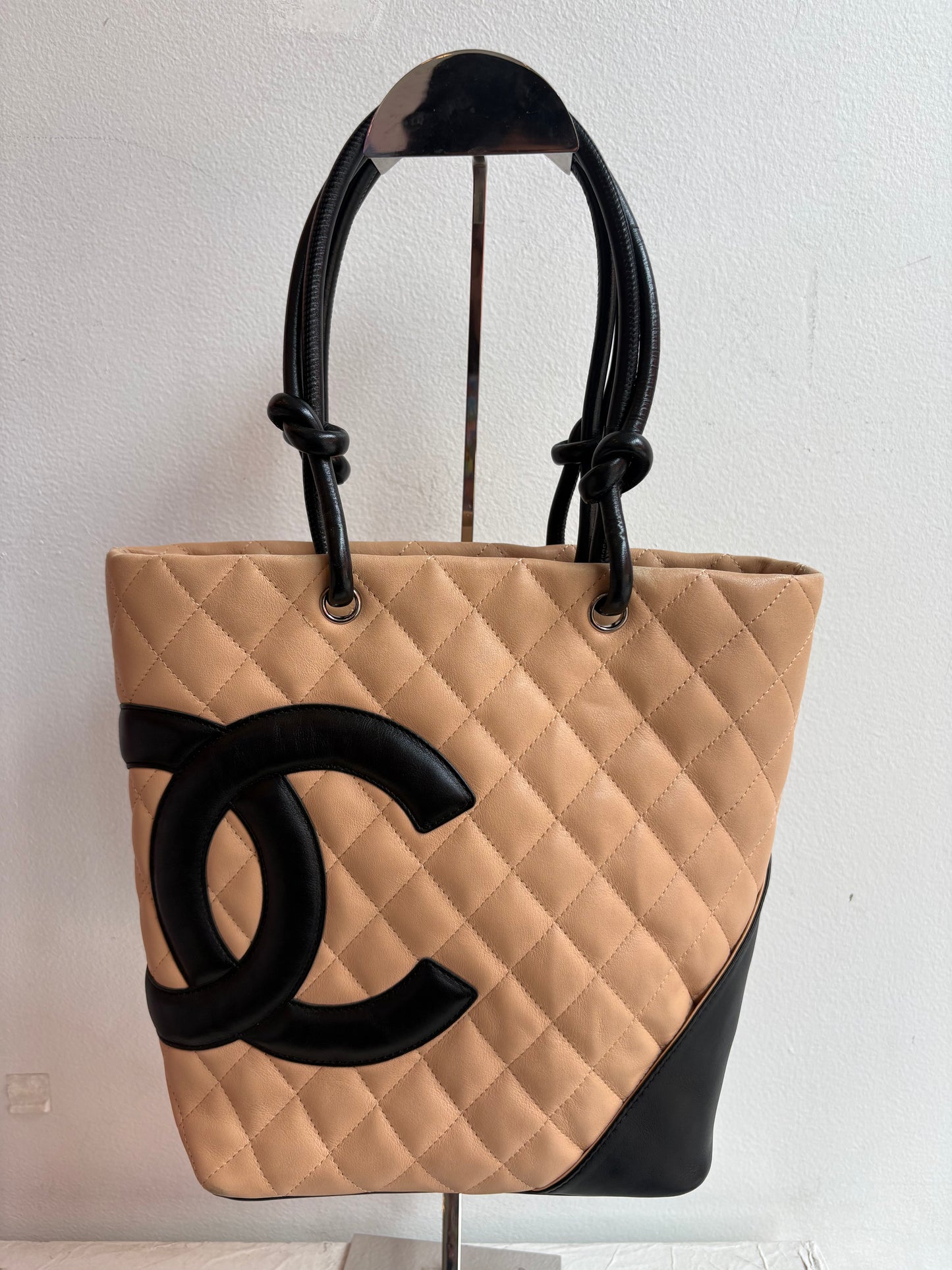 Chanel Cambon Medium Bucket Tote in Beige and Black