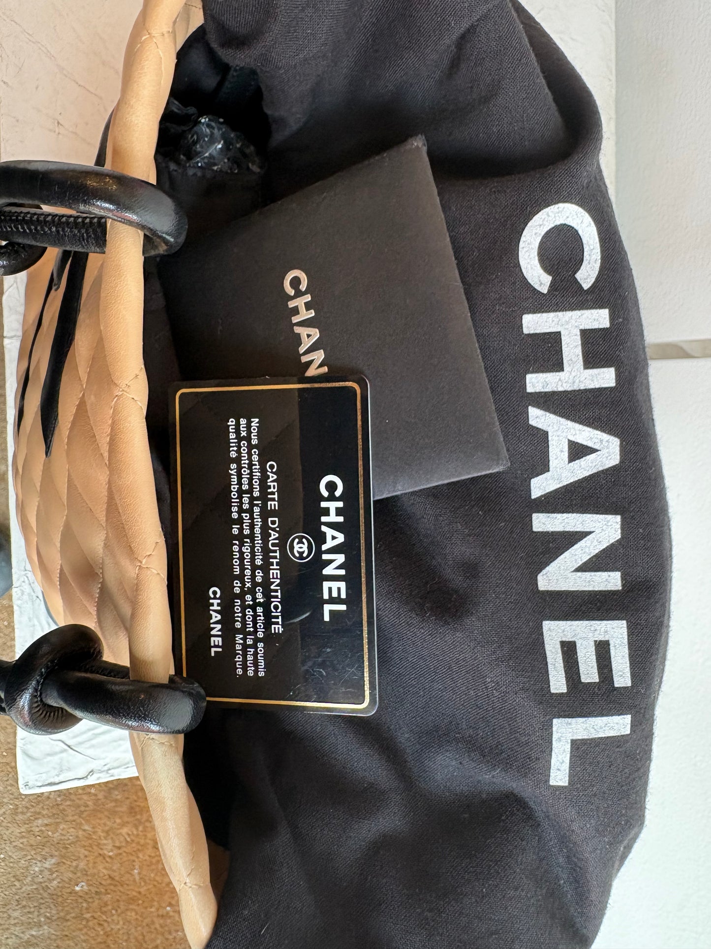 Chanel Cambon Medium Bucket Tote in Beige and Black