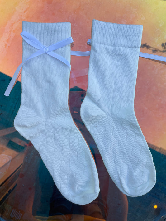 White Ribbon Socks