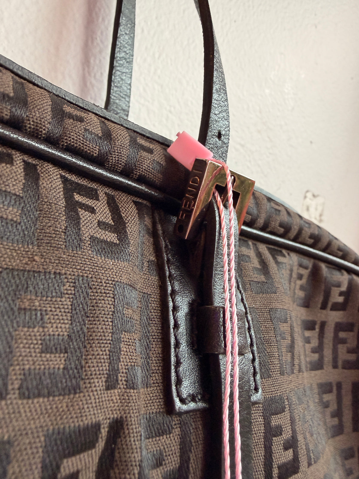 Fendi Y2K Brown Zucchino Canvas Horizontal Handle Bag