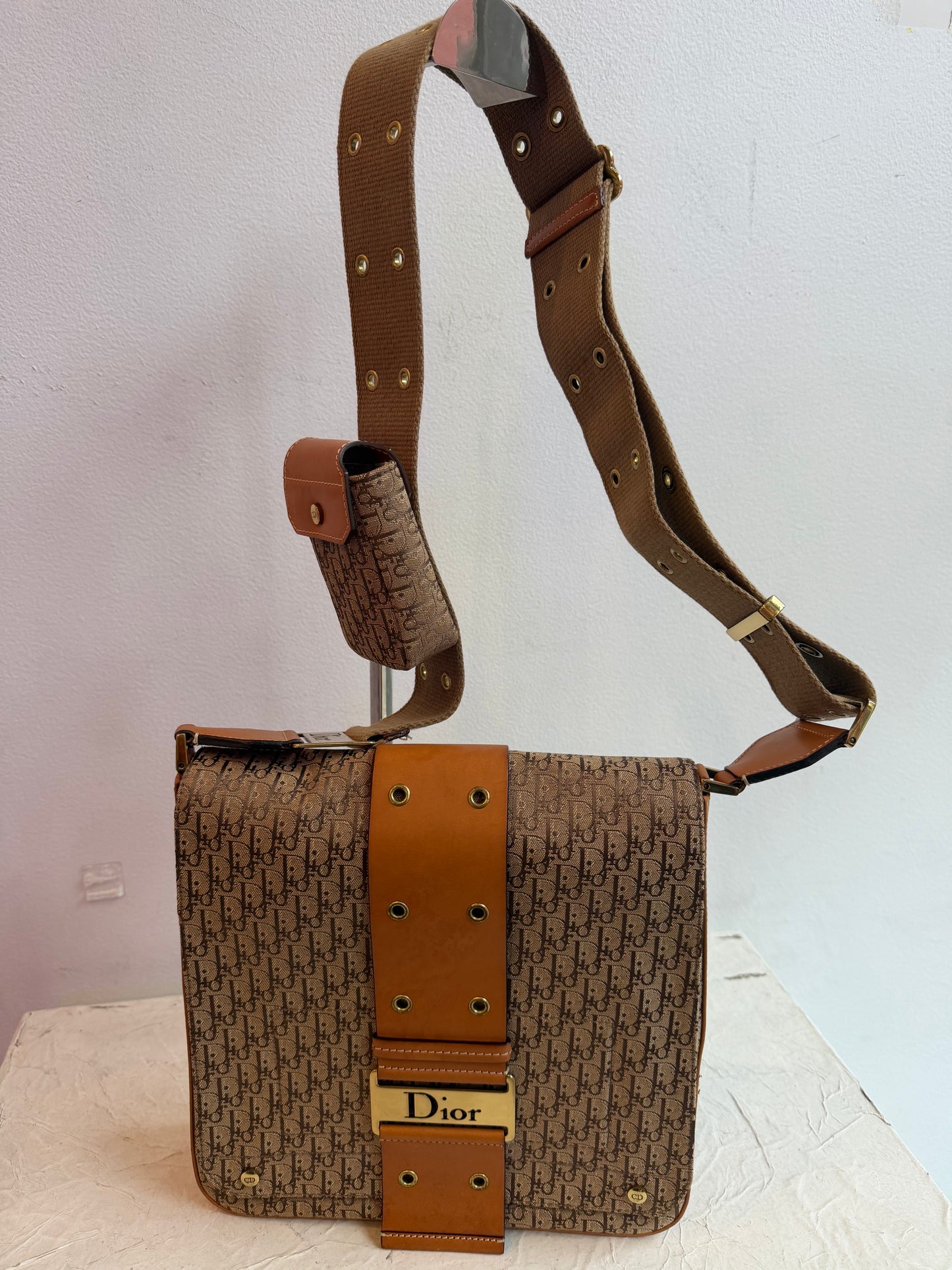 Christian Dior Diorissimo Street Chic Messenger Bag in Brown