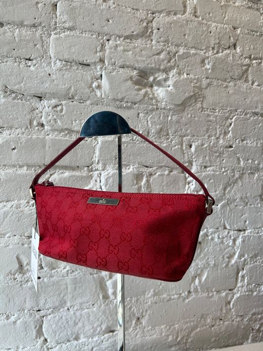 Gucci GG Canvas Pochette Red