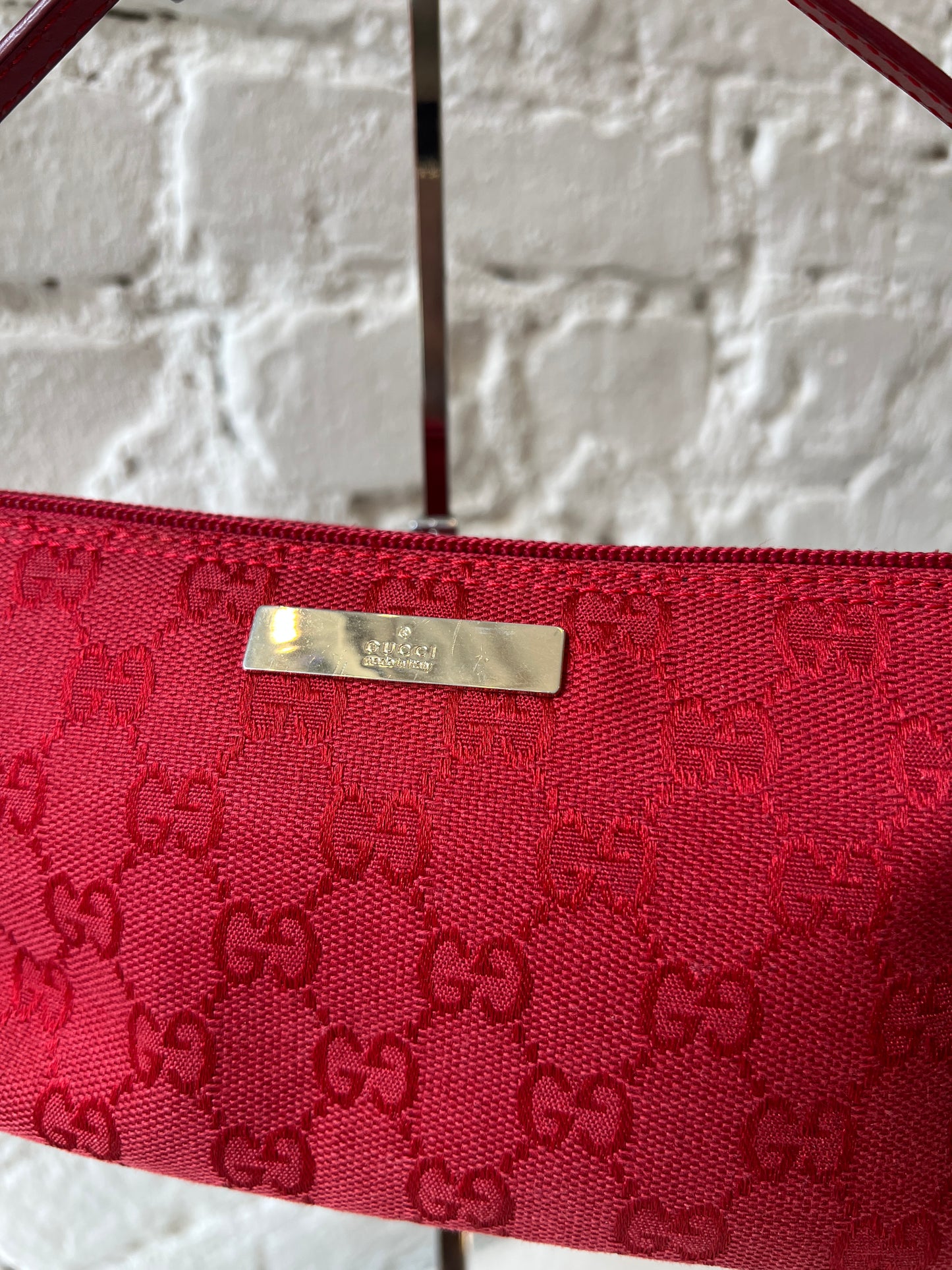 Gucci GG Canvas Pochette Red