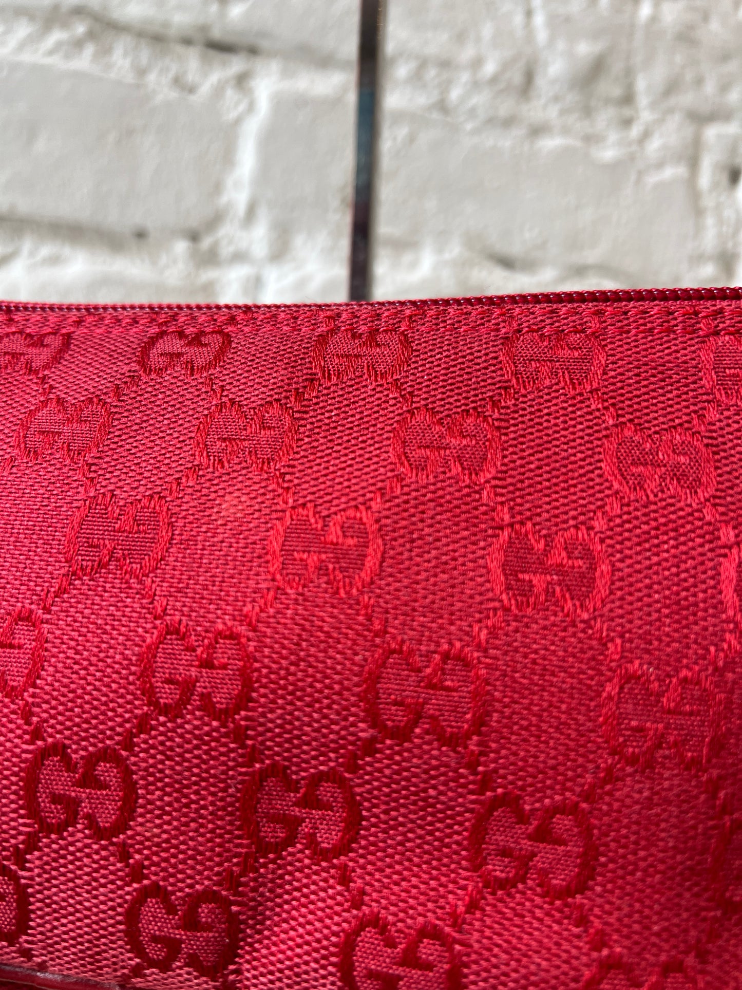 Gucci GG Canvas Pochette Red