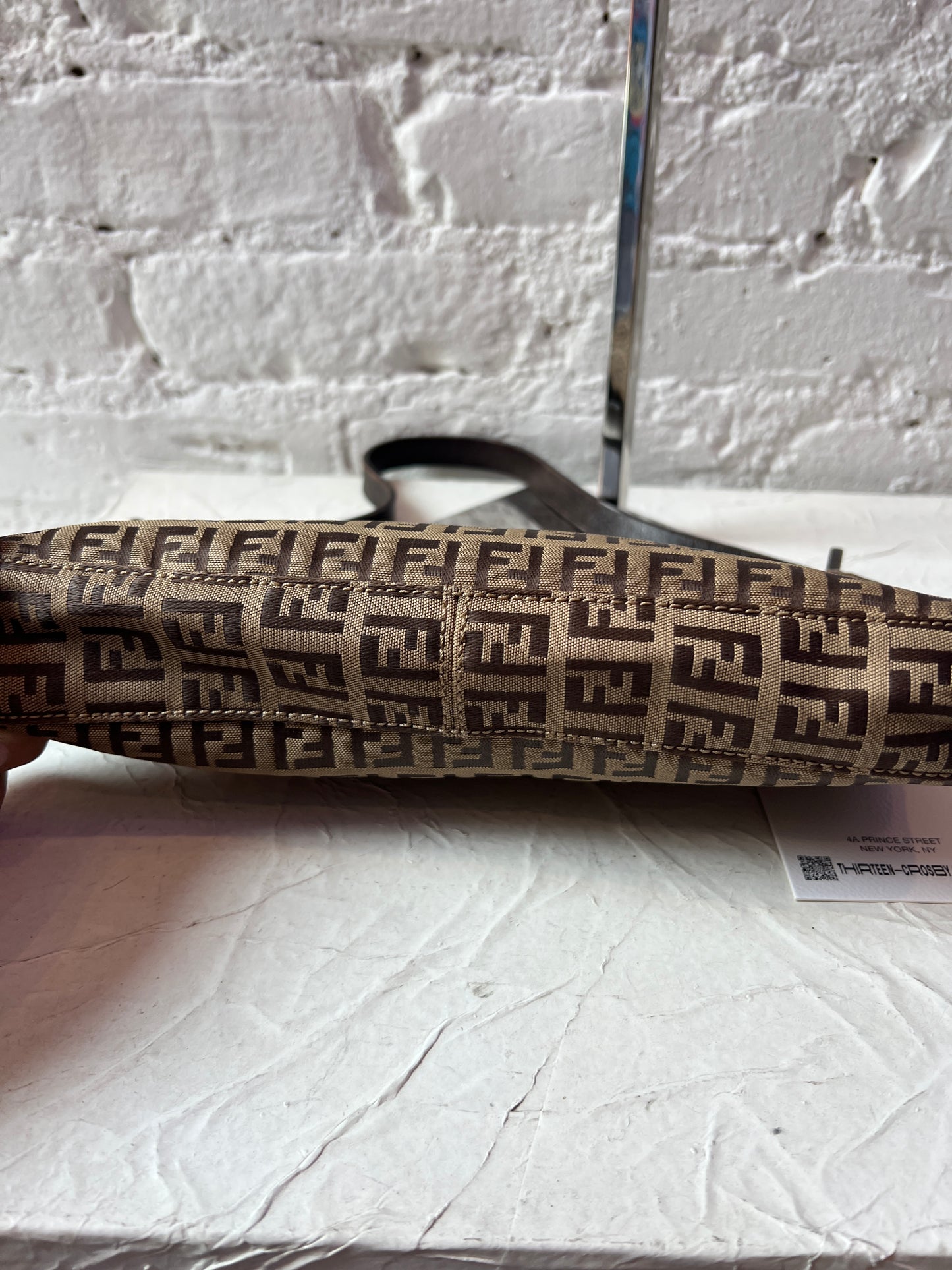 Vintage Fendi Zucchino Shoulder Bag in Brown