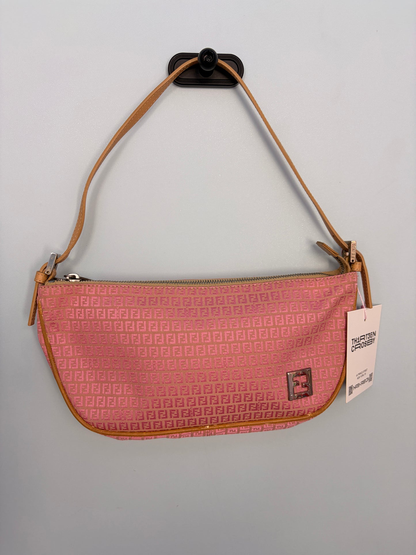 Vintage Fendi Pink Zucchino Croissant Bag