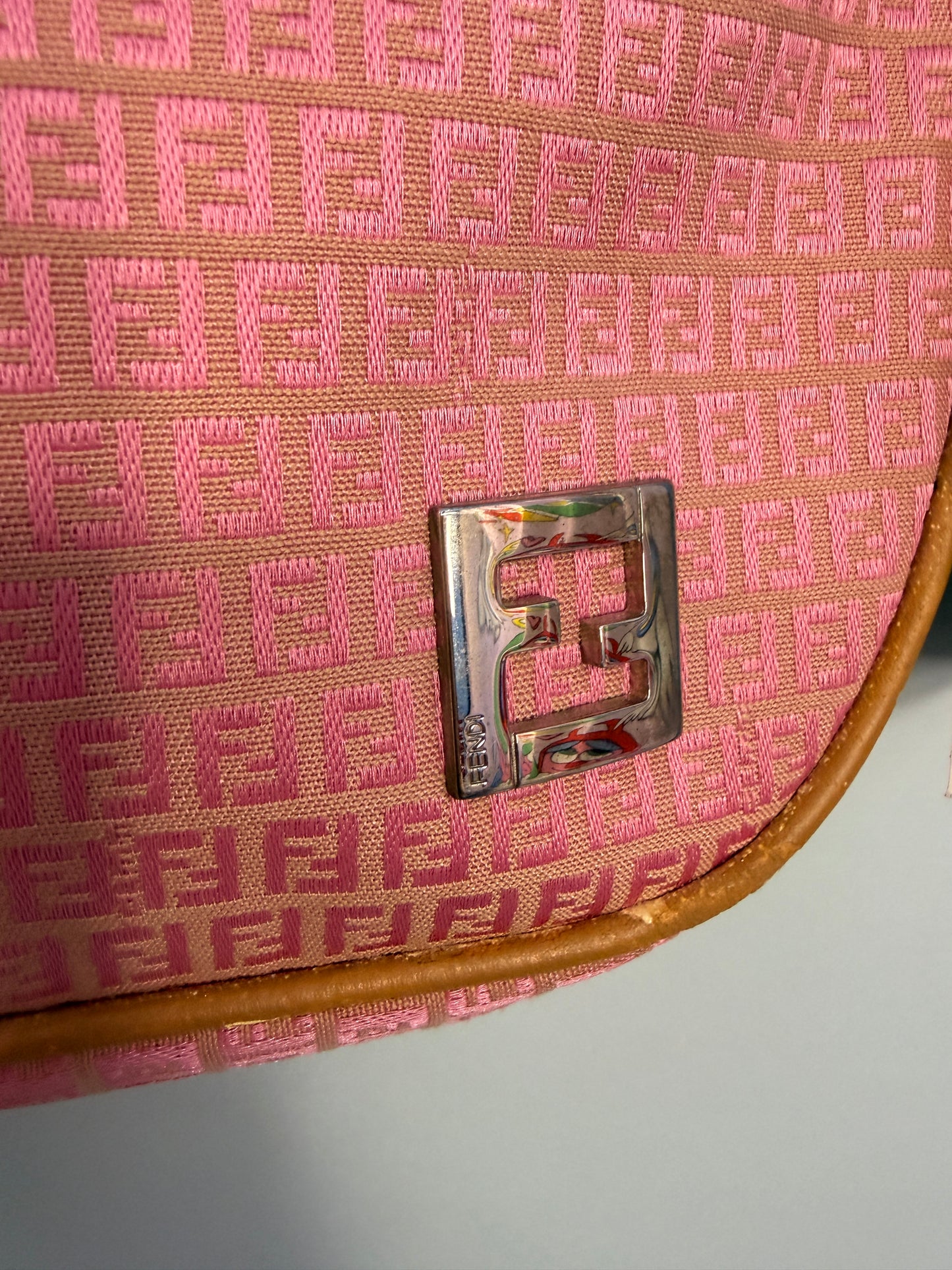 Vintage Fendi Pink Zucchino Croissant Bag