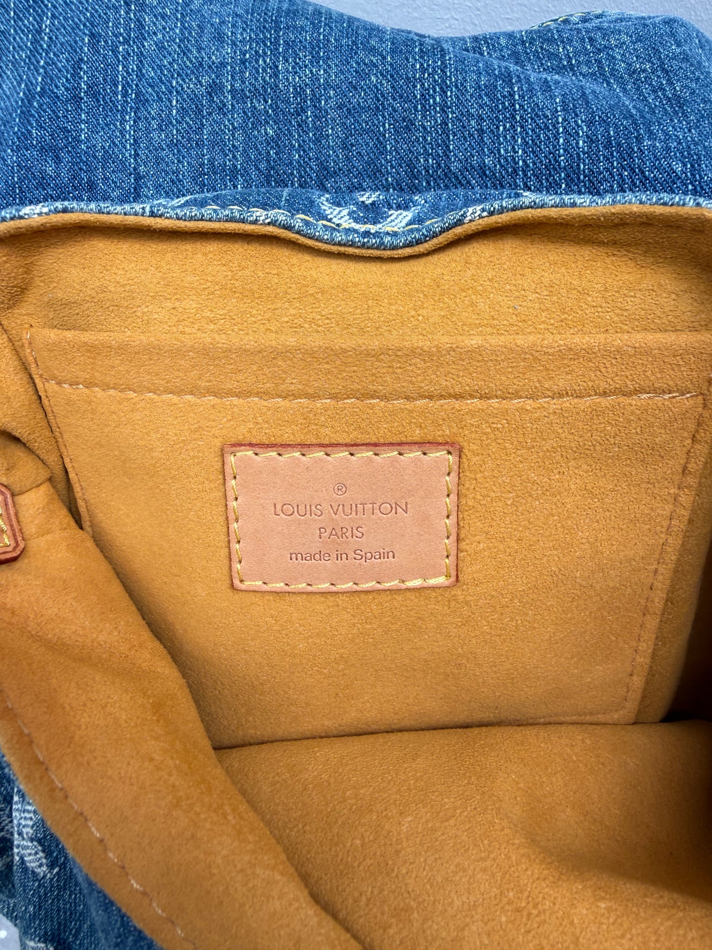 Louis Vuitton 2005 Monogram Denim Blue Pleaty Mini Shoulder Bag