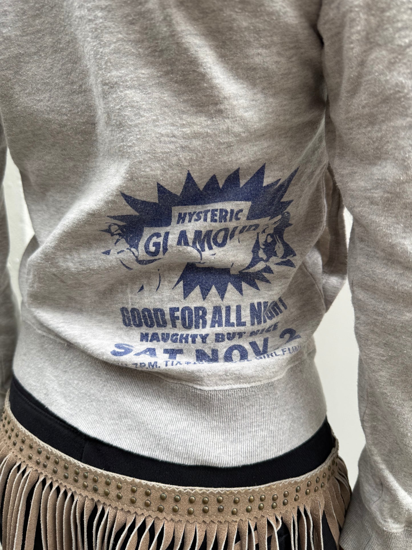 Hysteric Glamour Y2K Gray All-Over Graphic Zip-Up Hoodie 95