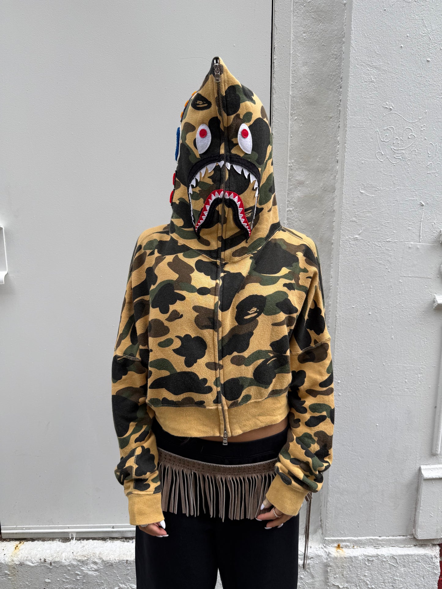 BAPE Y2K Camo Cropped Full Zip Hoodie