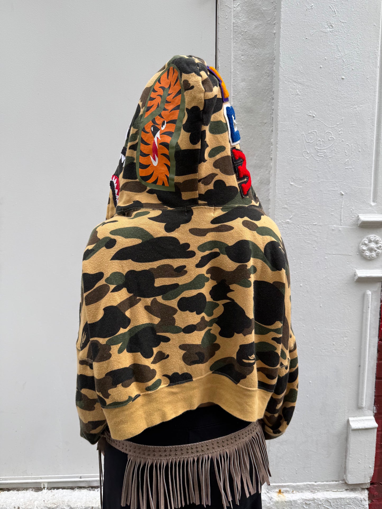 BAPE Y2K Camo Cropped Full Zip Hoodie