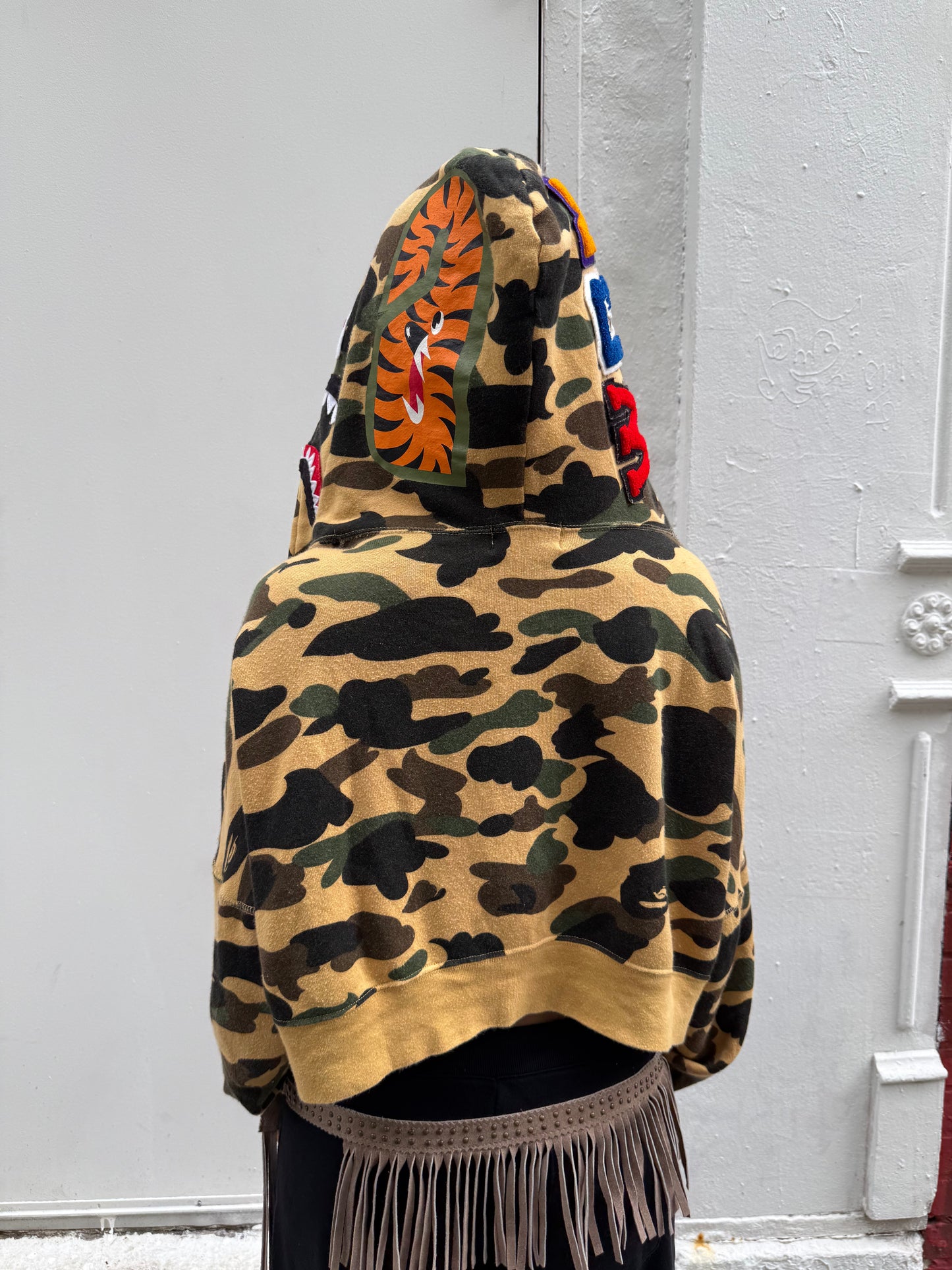 BAPE Y2K Camo Cropped Full Zip Hoodie