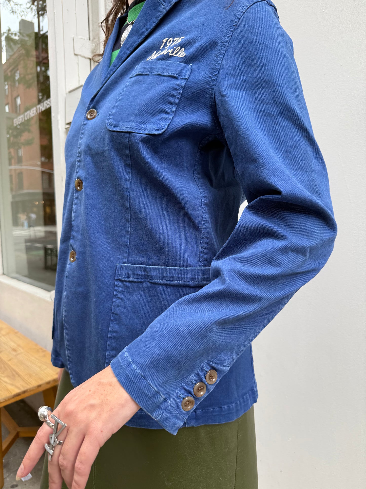 Hysteric Glamour Y2K French Workwear Blue “1975 Nashville” Embroidered Jacket 93