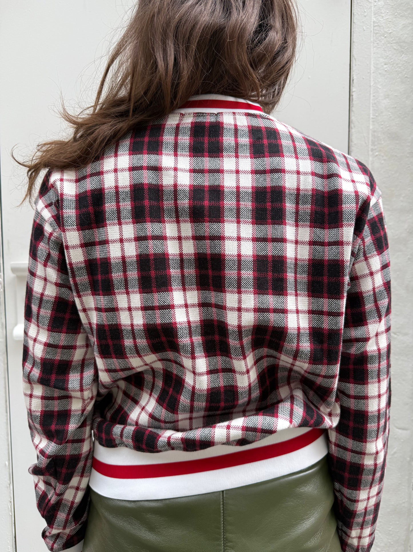 Hysteric Glamour Y2K Red White & Black Gingham Plaid Logo Sweatshirt 94