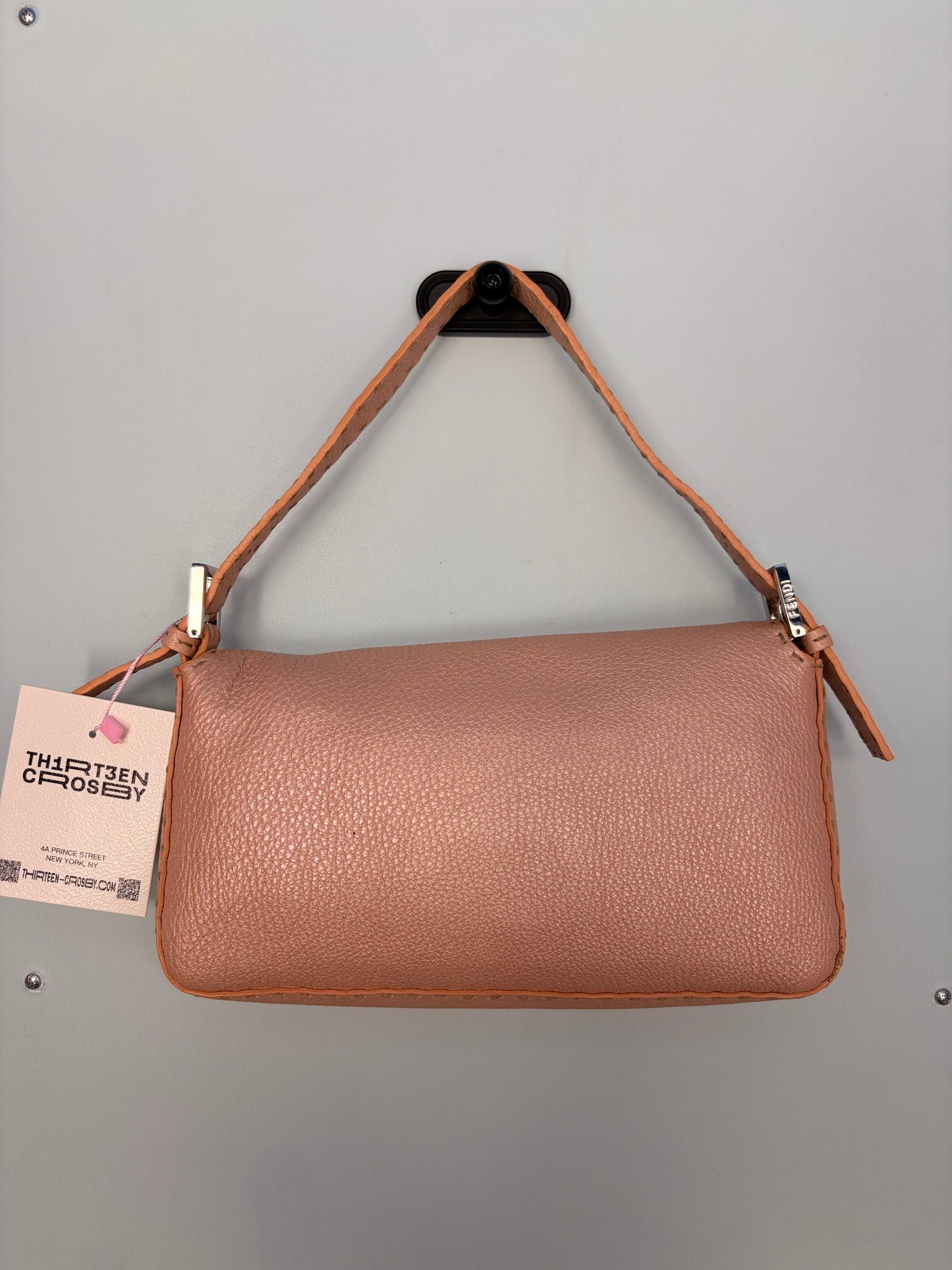 Fendi Selleria Baguette in Metallic Rose Pink