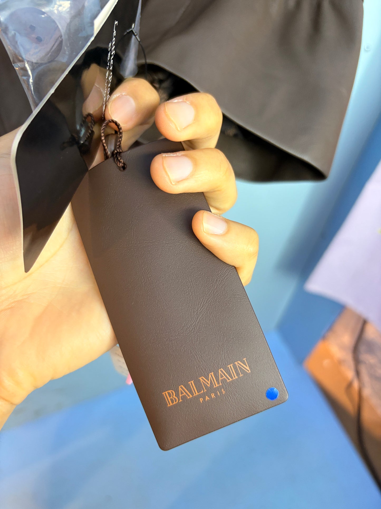 Vintage Balmain Leather Trench Coat in Brown