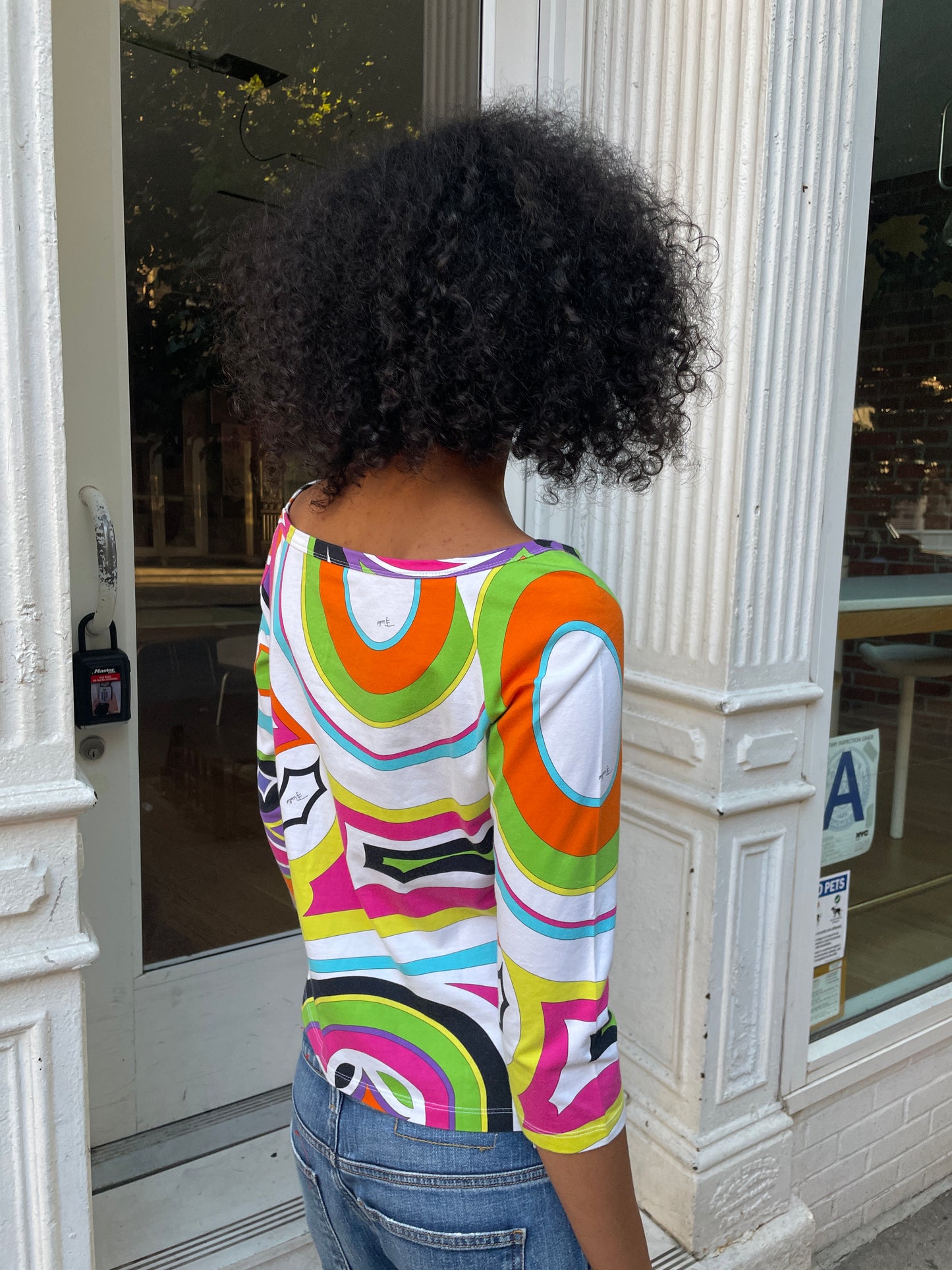 Emilio Pucci Multicolor 3/4 Sleeve Top