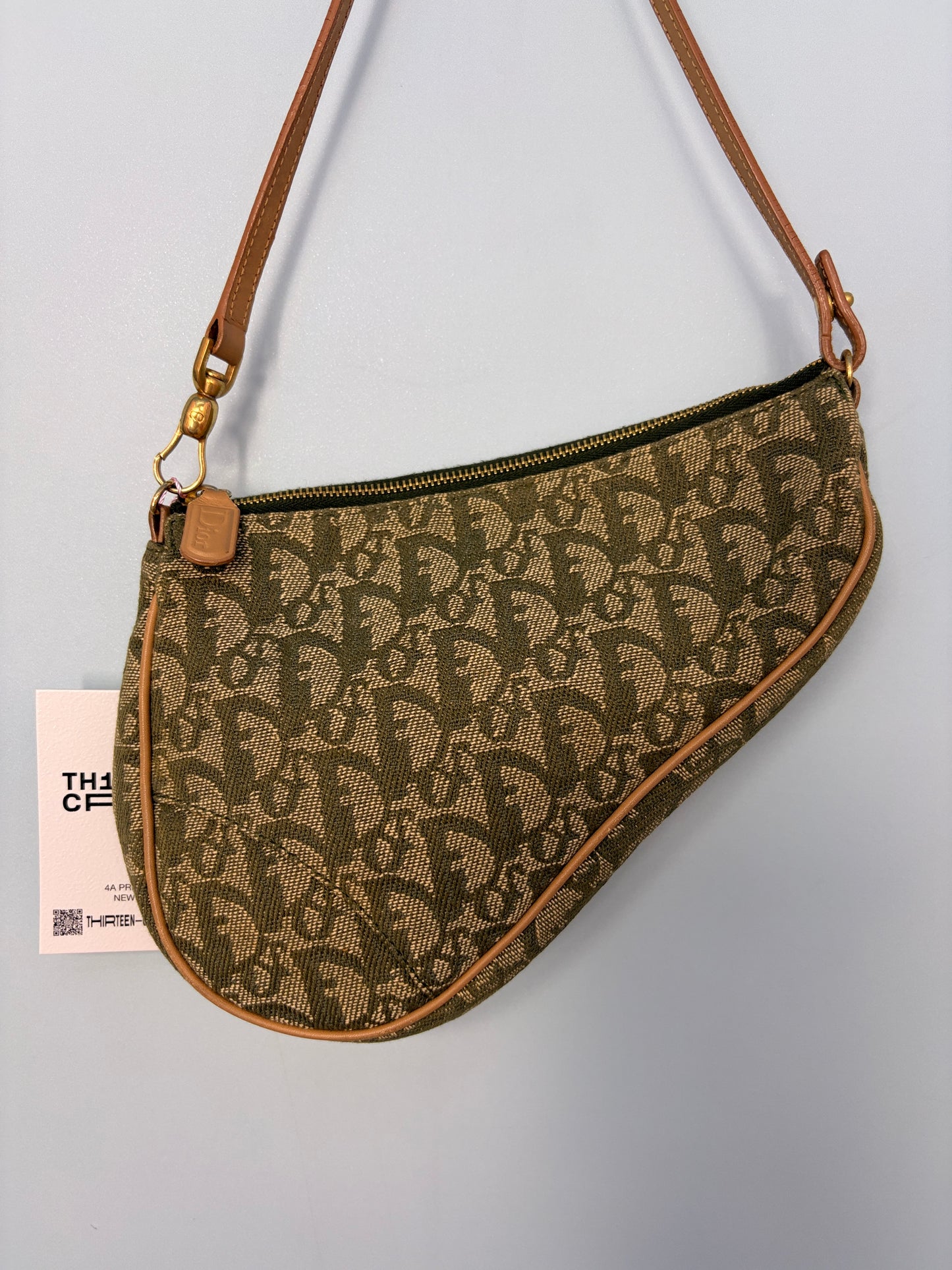 Christian Dior Trotter Saddle Bag Mini in Green