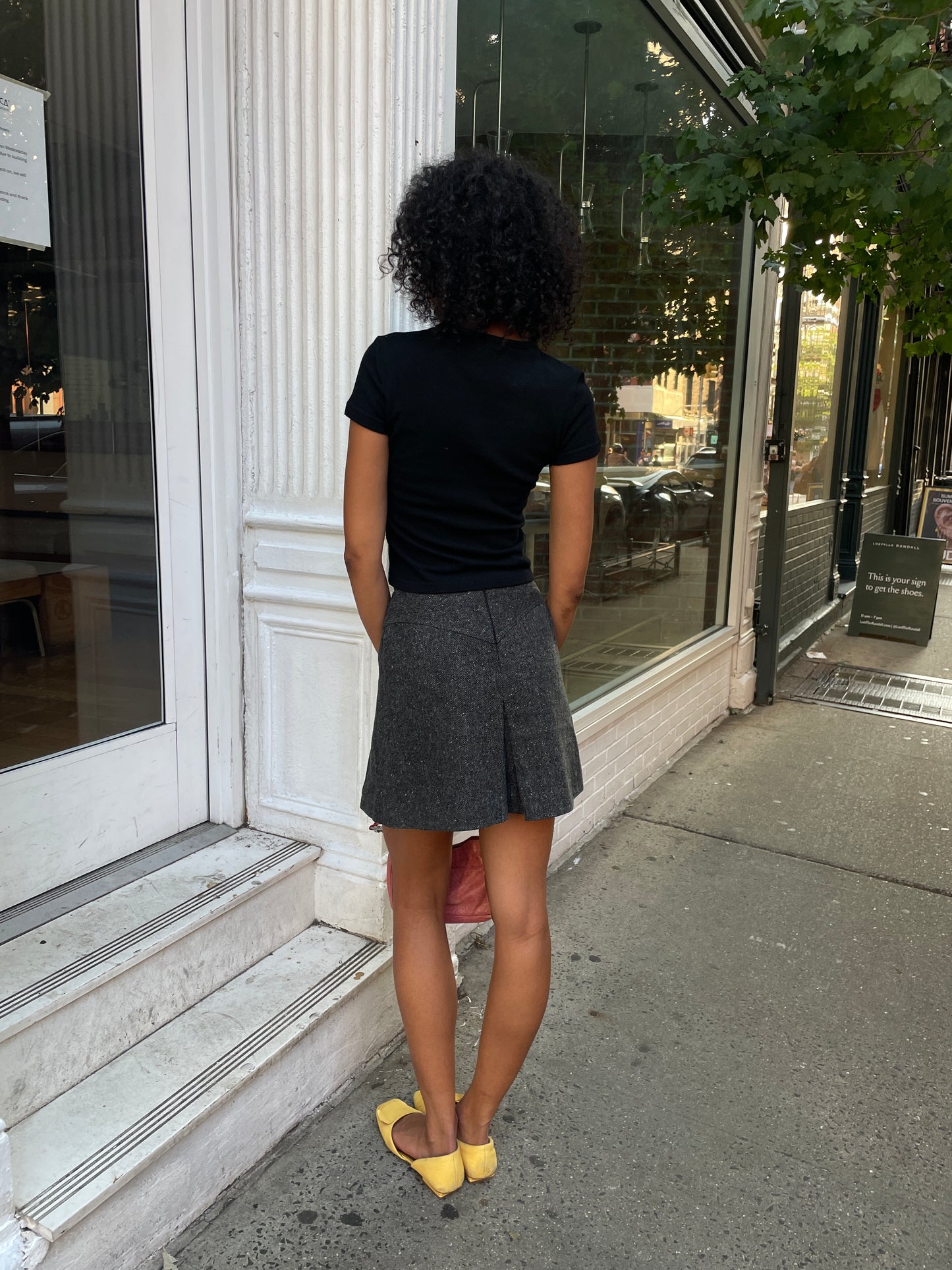 Dolce & Gabbana Gray Wool Skirt with Gold Buckle & Leopard Lining