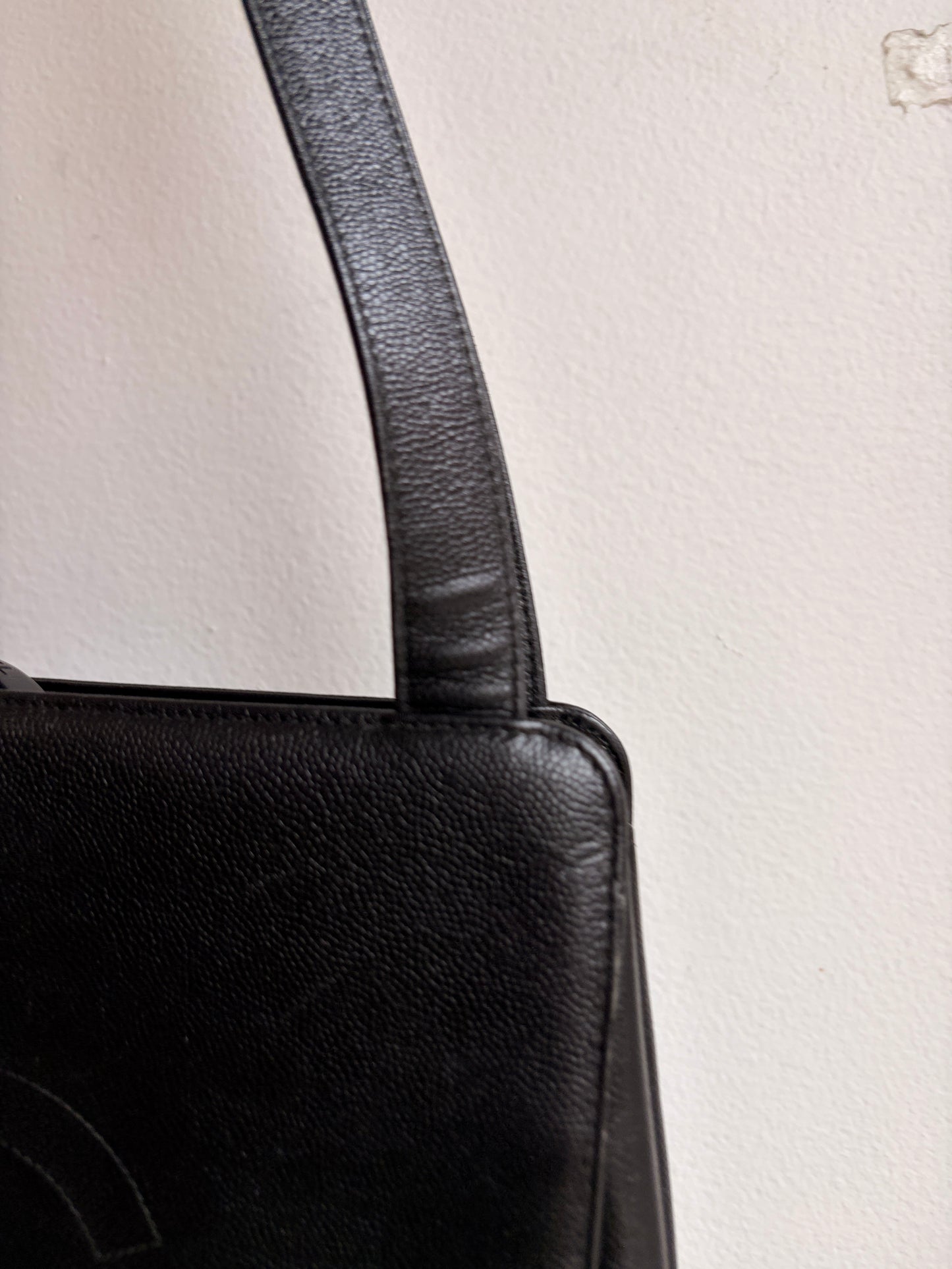 Chanel 90s Caviar Timeless Shoulder Bag in Black