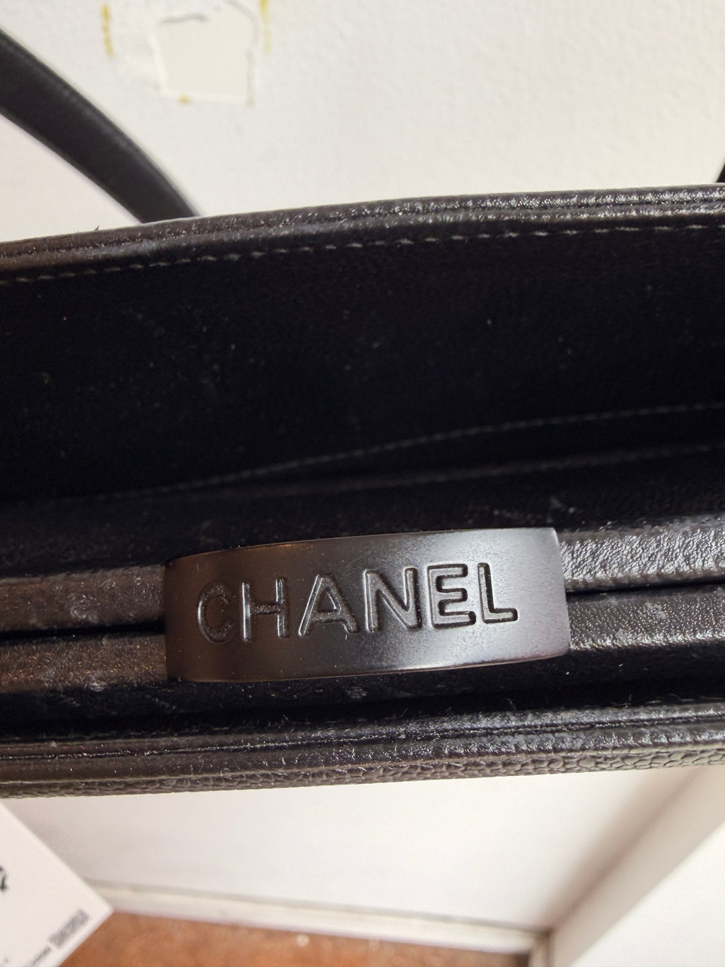 Chanel 90s Caviar Timeless Shoulder Bag in Black