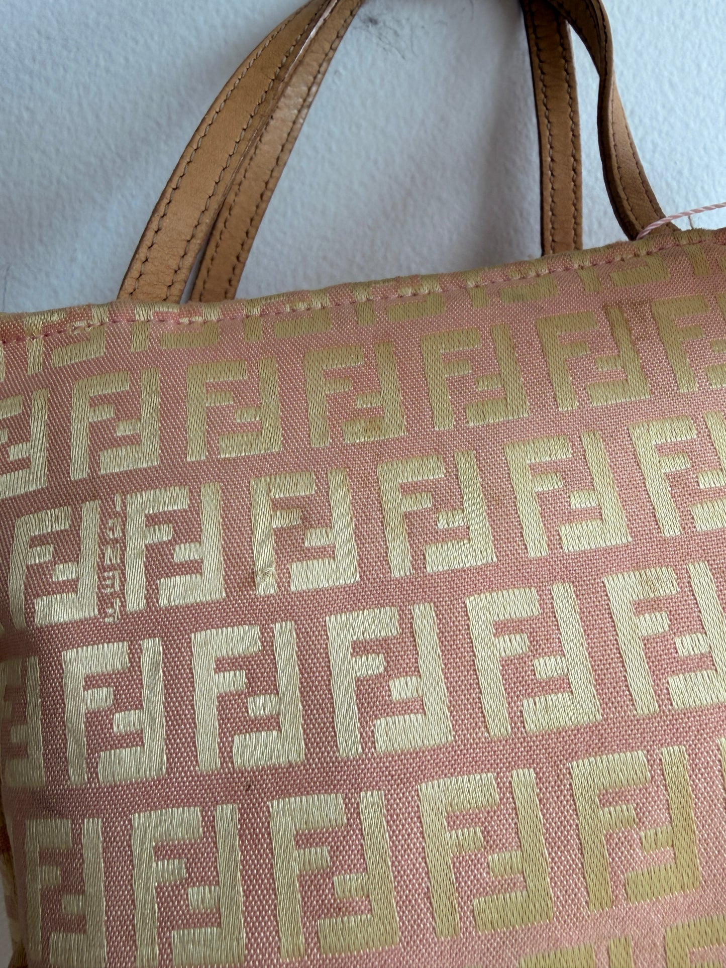 Fendi Zucchino Pink and Gold Mini Bag