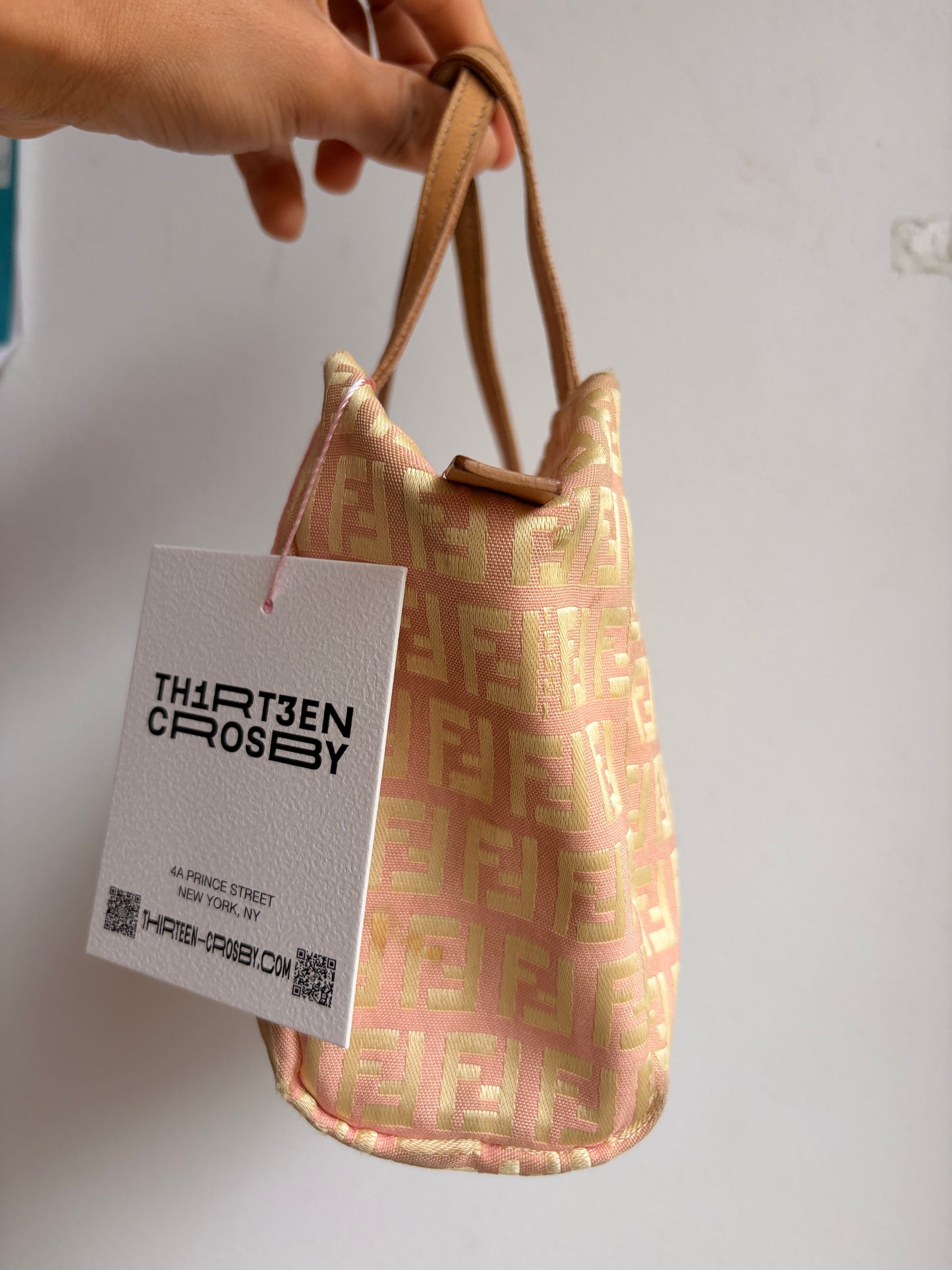 Fendi Zucchino Pink and Gold Mini Bag