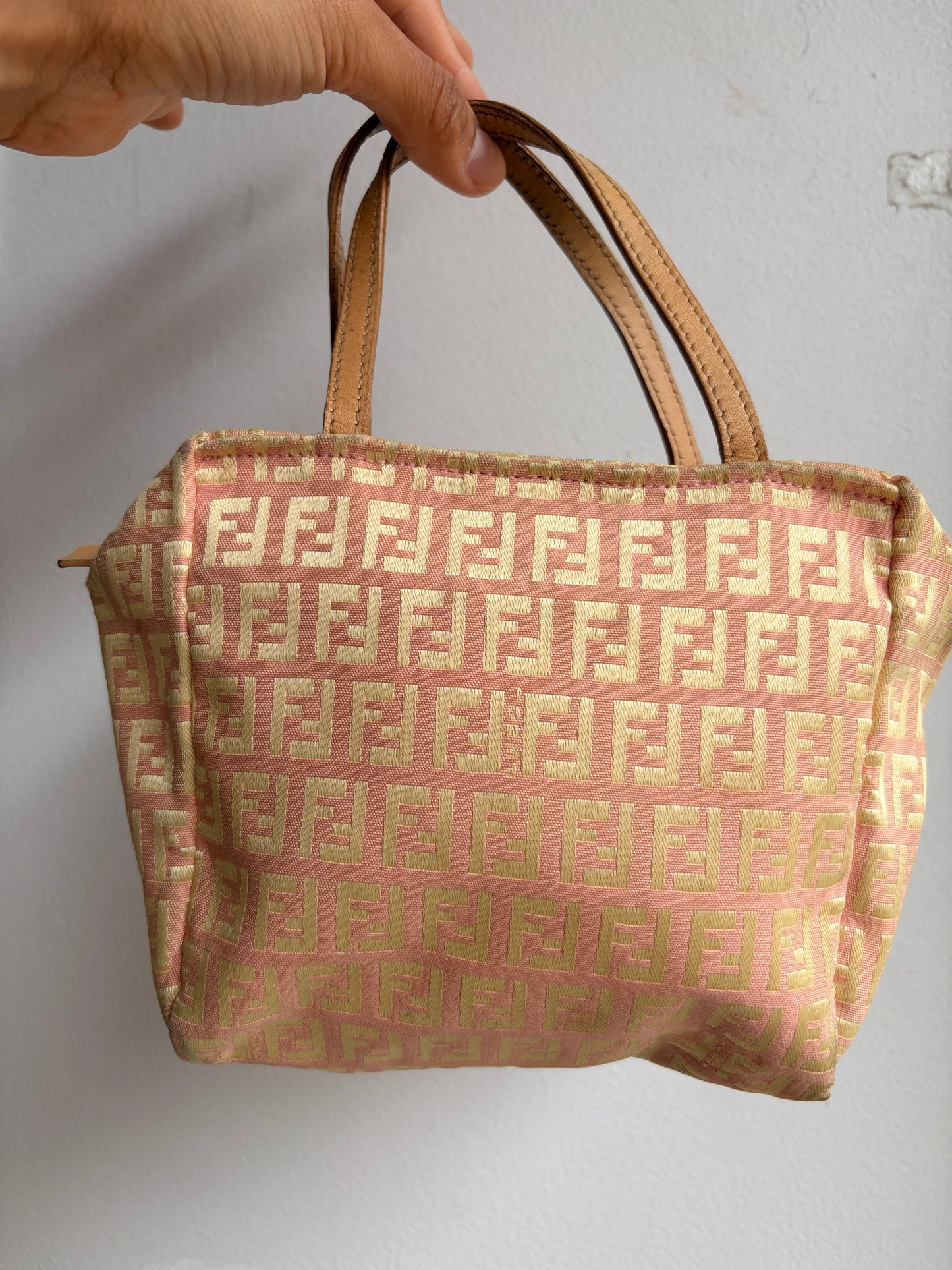 Fendi Zucchino Pink and Gold Mini Bag