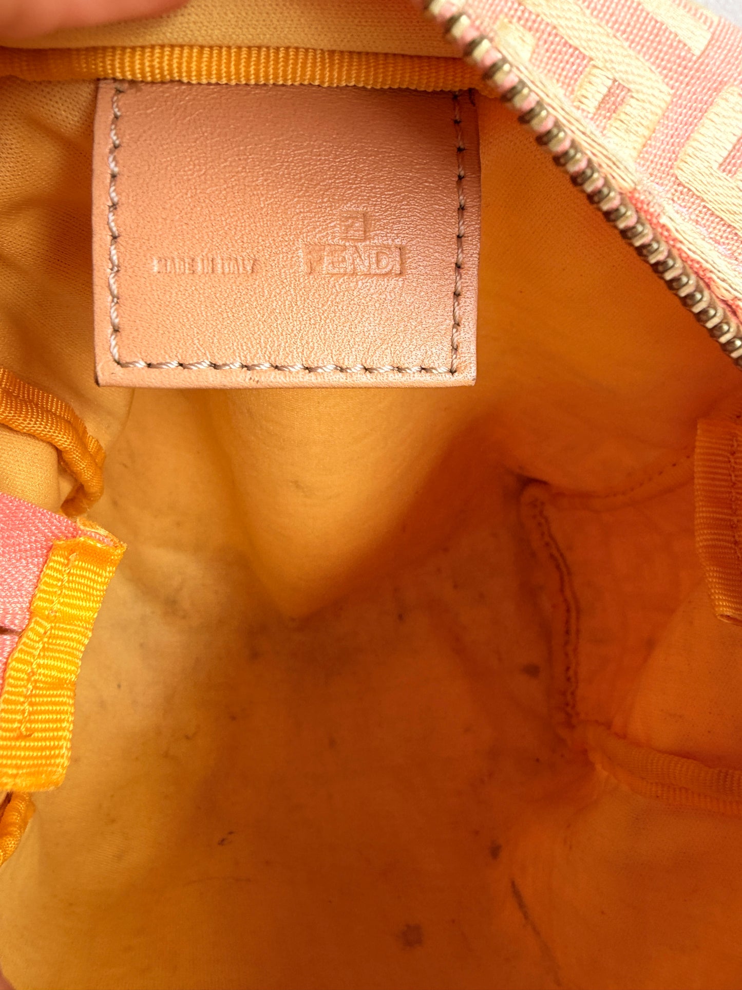 Fendi Zucchino Pink and Gold Mini Bag
