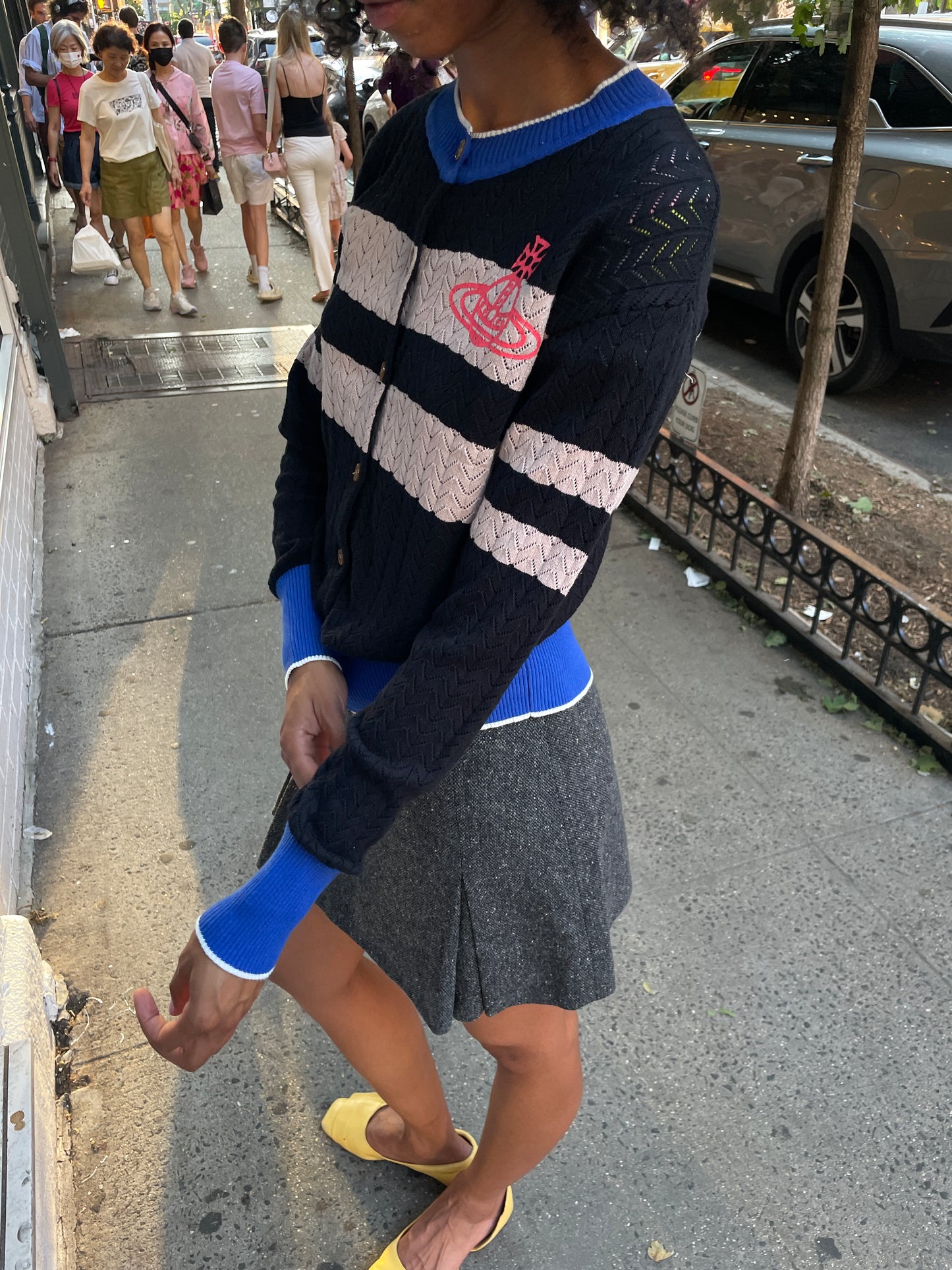 Vivienne Westwood Striped Black and Blue Cardigan
