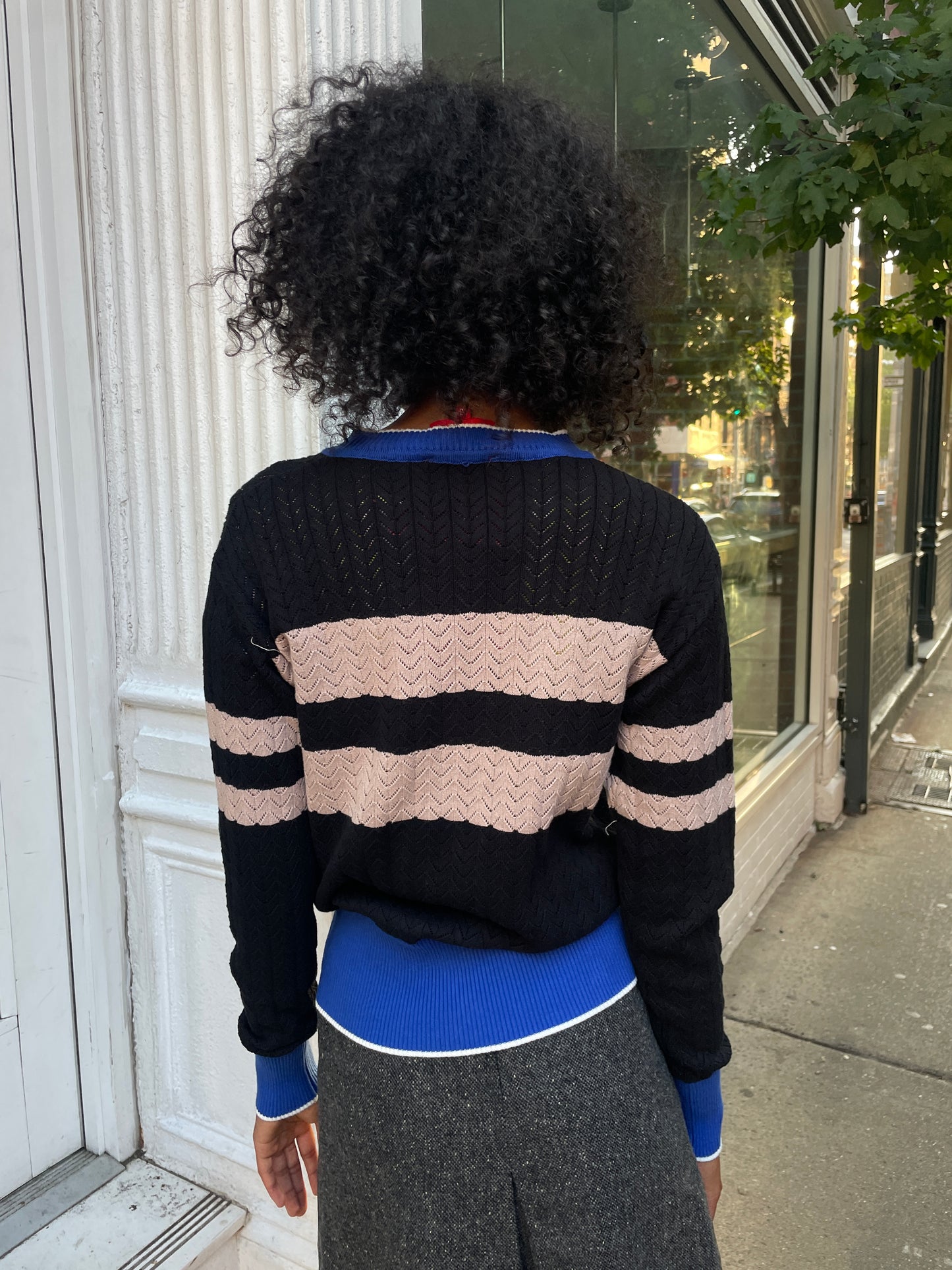 Vivienne Westwood Striped Black and Blue Cardigan