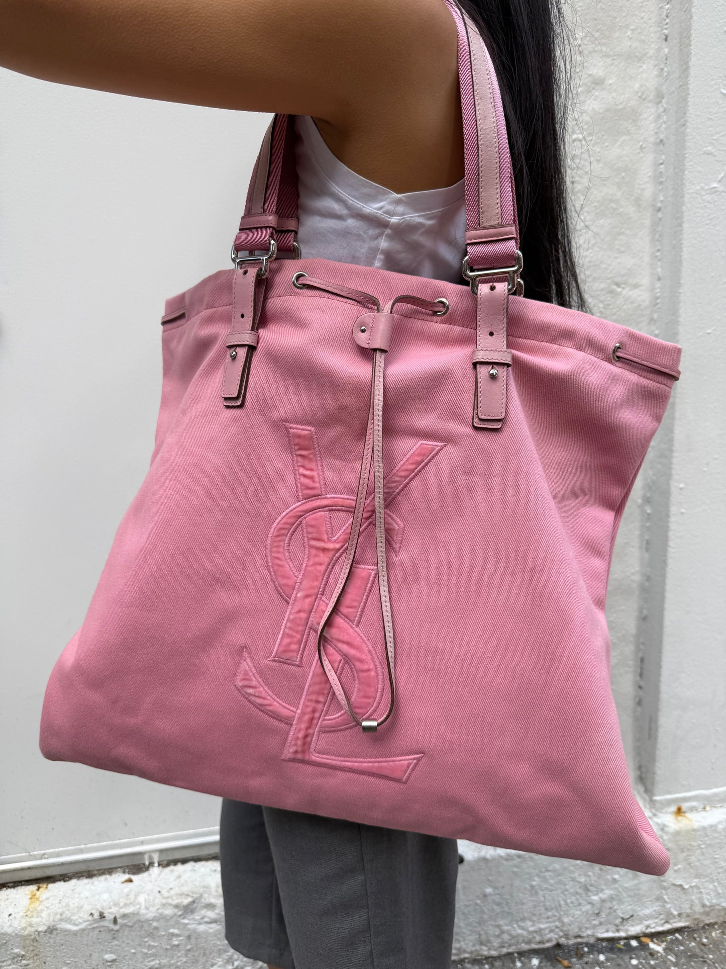 Yves Saint Laurent Rive Gauche Pink Tote Bag