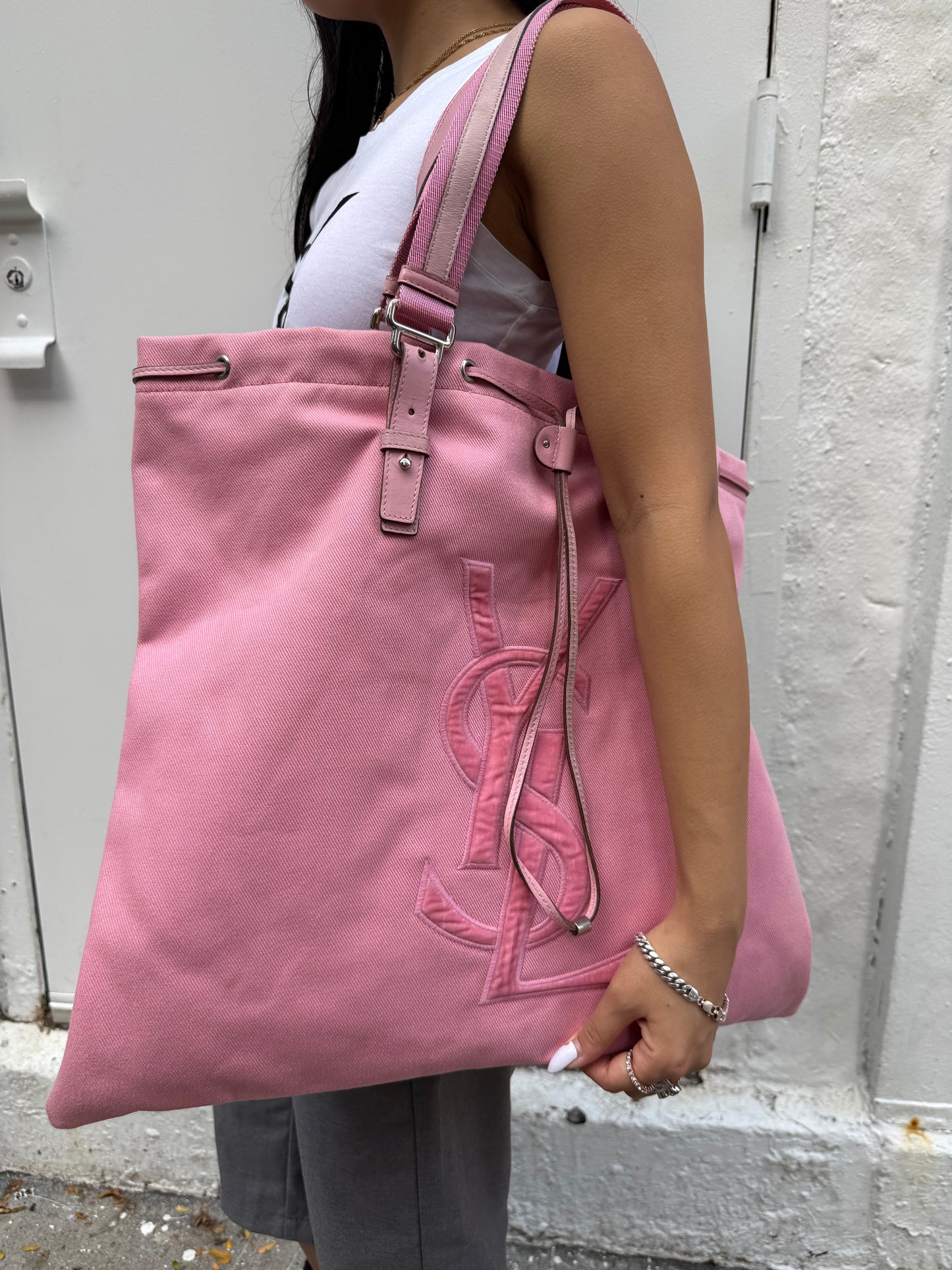 Yves Saint Laurent Rive Gauche Pink Tote Bag